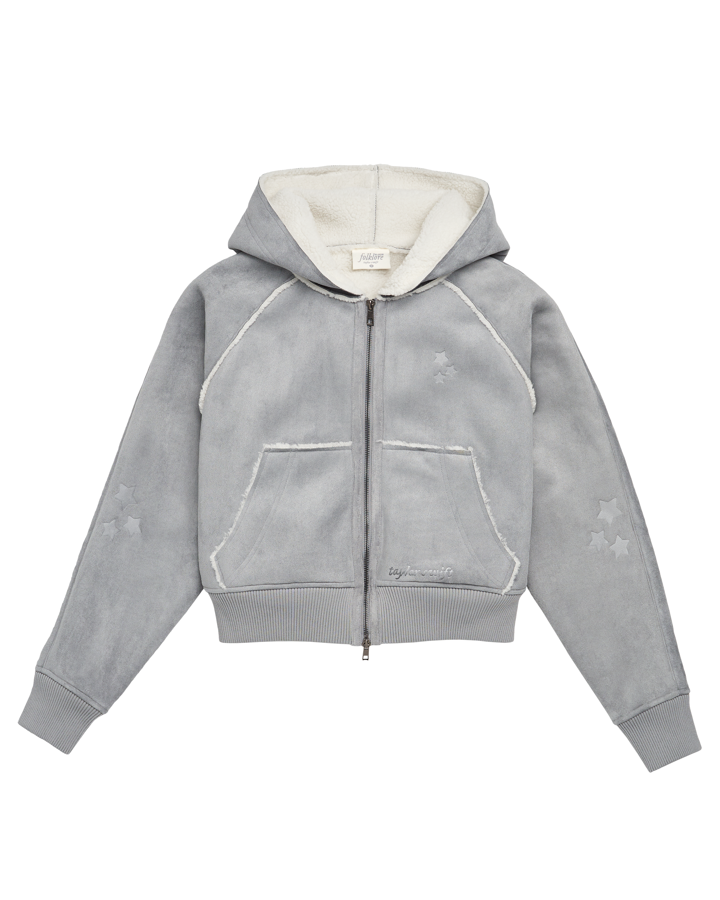 Folklore Album Gray Faux Shearling Jacket