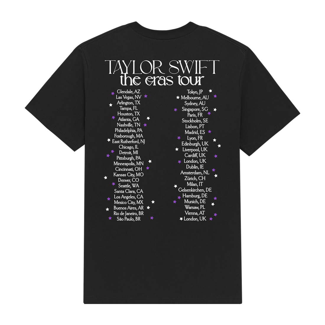 Taylor Swift | The Eras Tour Live Photo Stars T-Shirt Back