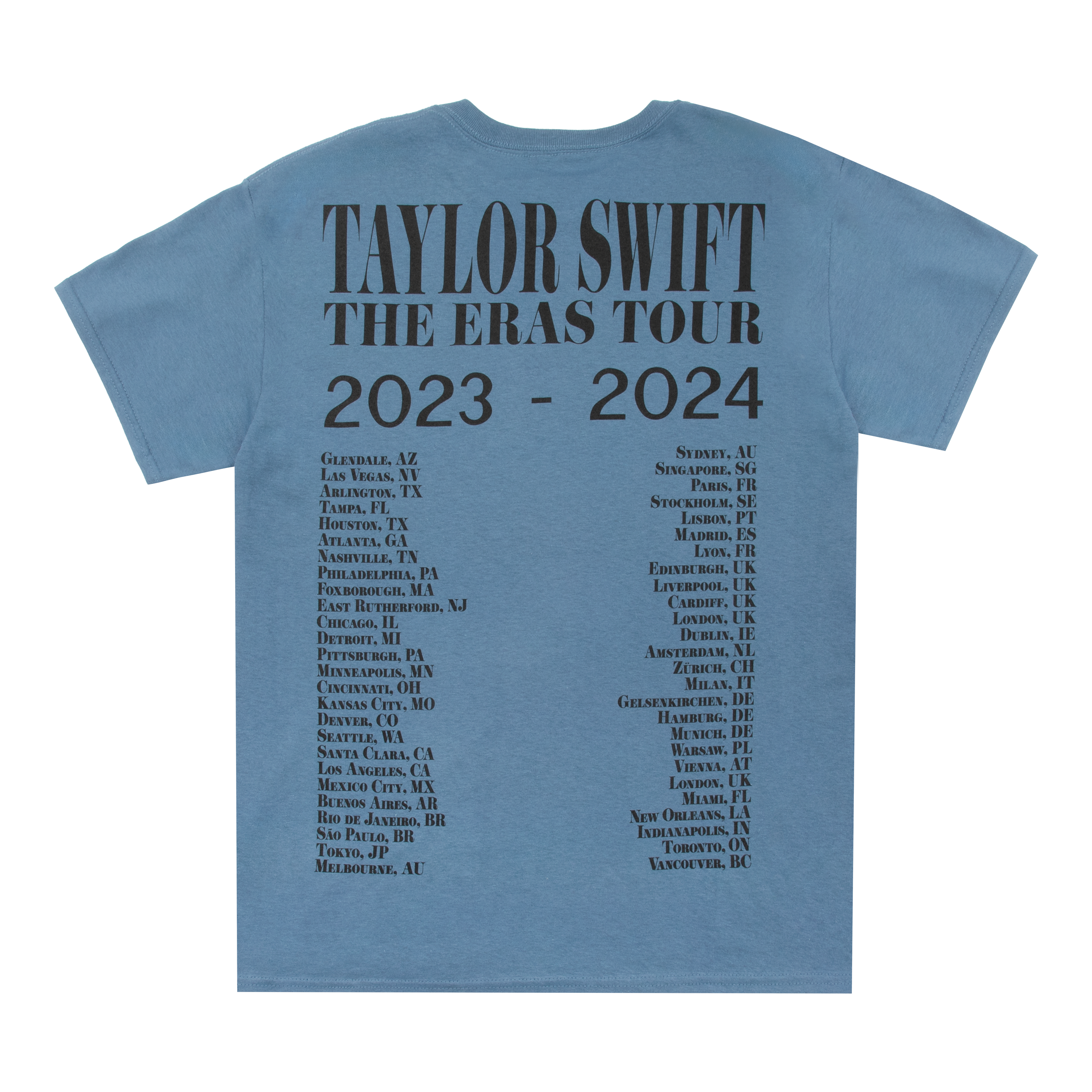 Taylor Swift | The Eras Tour Blue T-Shirt Back