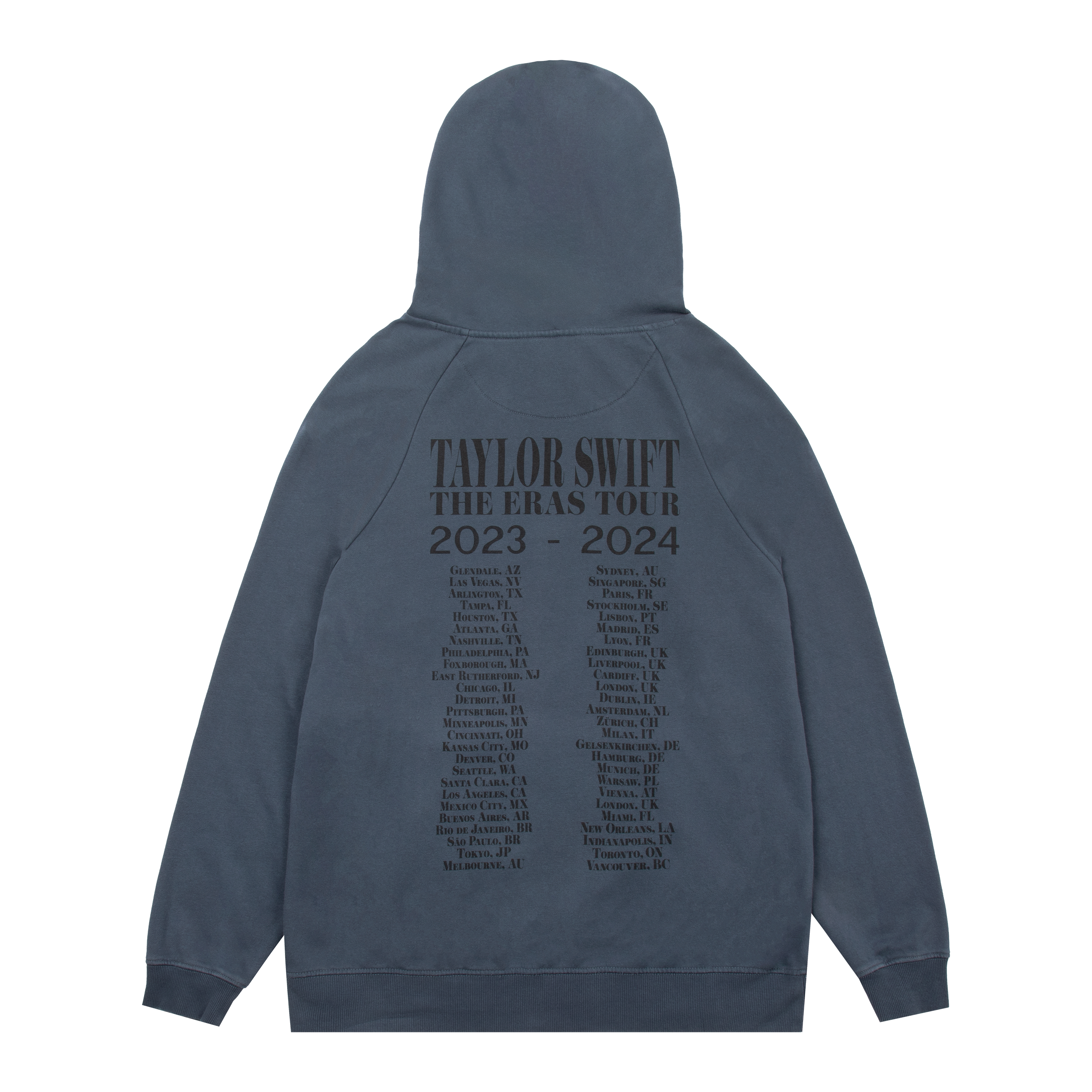 Taylor Swift | The Eras II Tour Washed Blue Hoodie Back