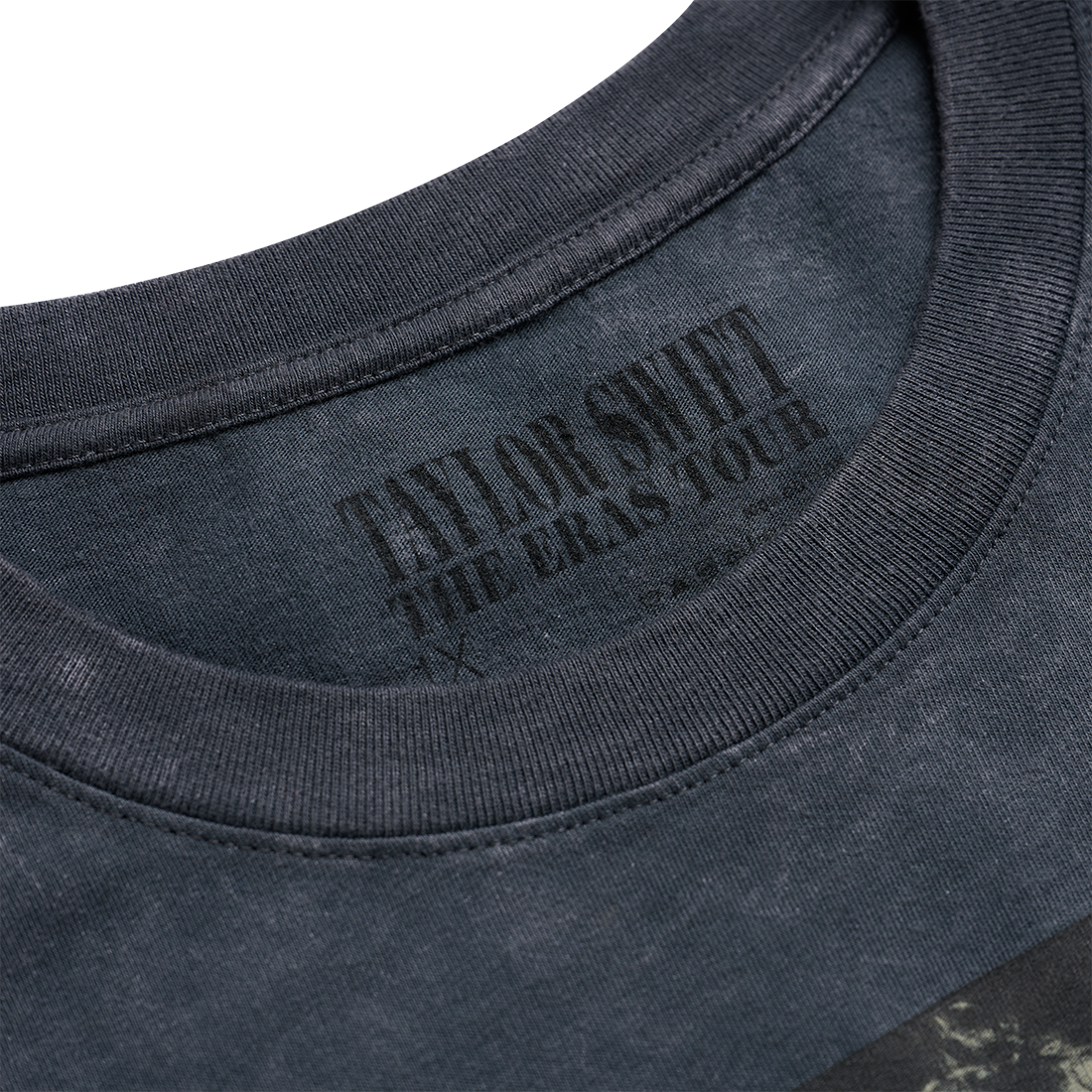 Taylor Swift | The Eras Tour Mineral Wash Gray T-Shirt Neck Detail