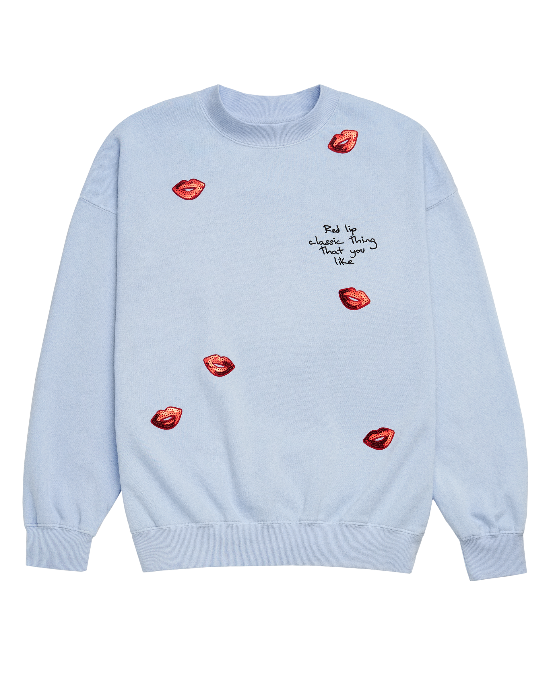 Sequin Red Lip Classic Thing That You Like Crewneck Sweatshirt