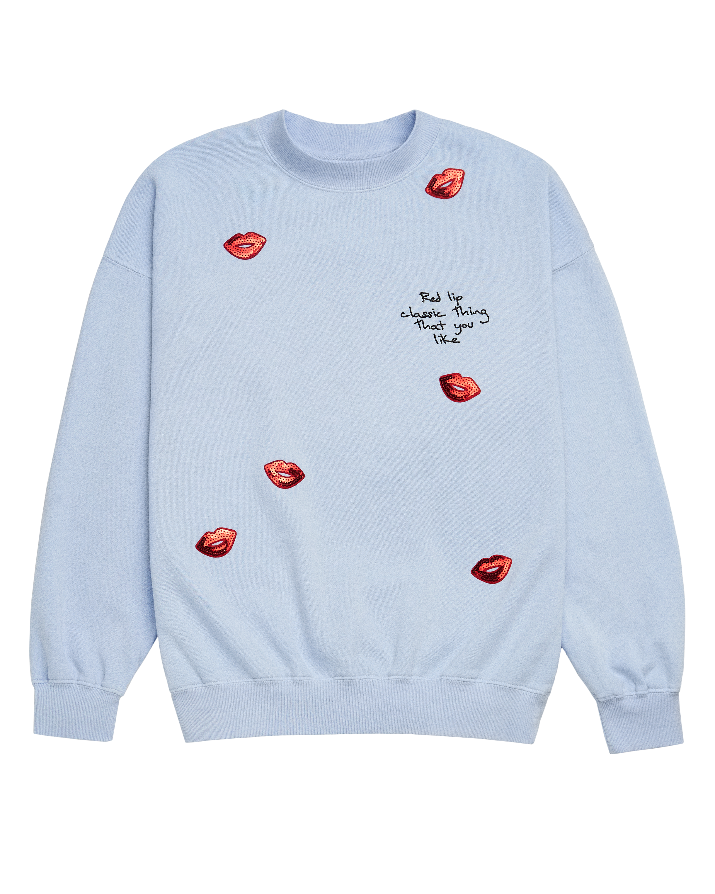 Sequin Red Lip Classic Thing That You Like Crewneck Sweatshirt