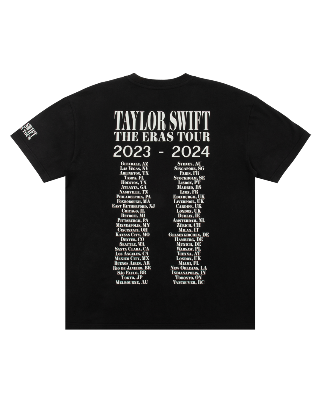 Taylor Swift | The Eras Tour Through Vancouver II Black T-Shirt back