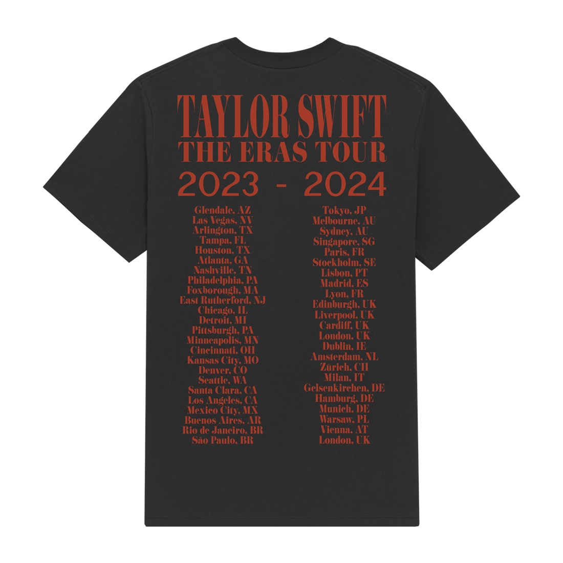 Taylor Swift | The Eras Tour Photo Black T-Shirt Back