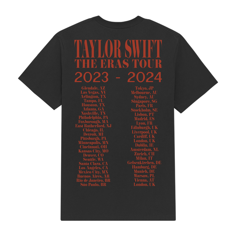 Taylor Swift | The Eras Tour Photo Black T-Shirt - Taylor Swift ...