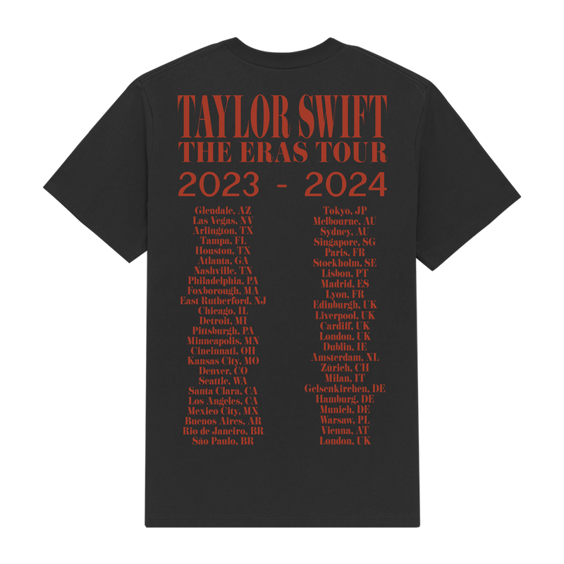 Taylor Swift The Eras Tour Photo Black T-Shirt Back