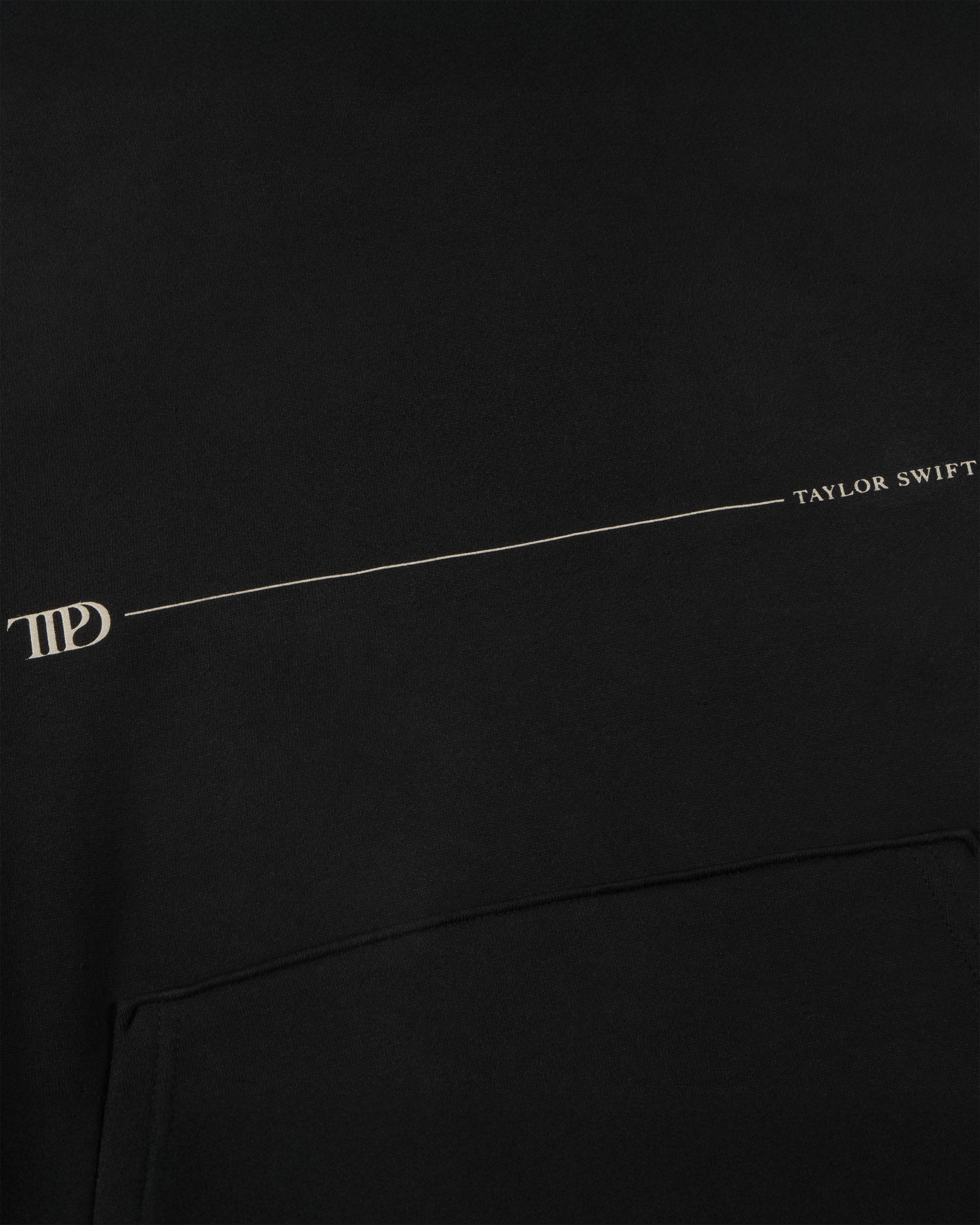 The Tortured Poets Department Black Hoodie detail