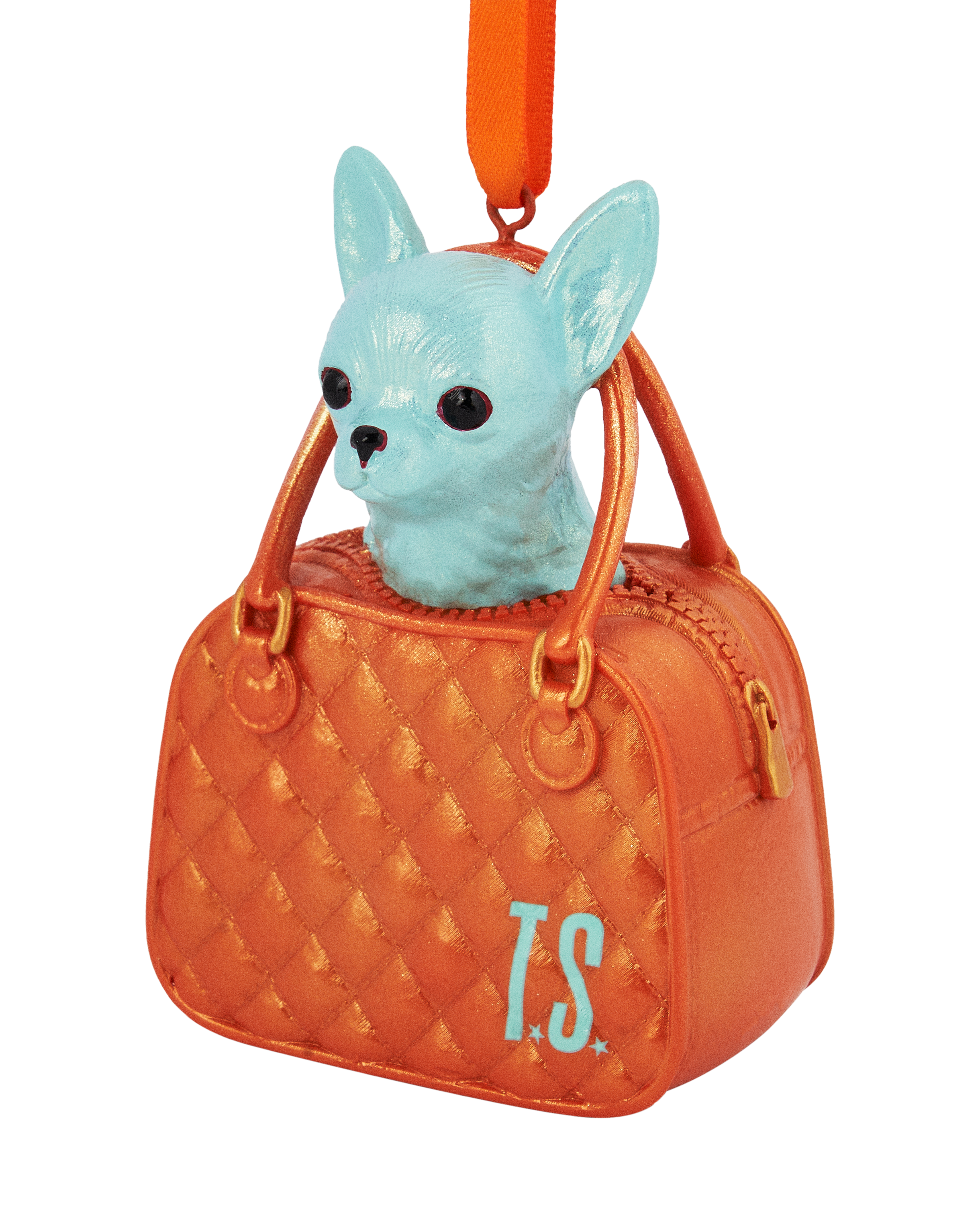 Toy Chihuahua Barking At Me From A Tiny Purse Ornament Close