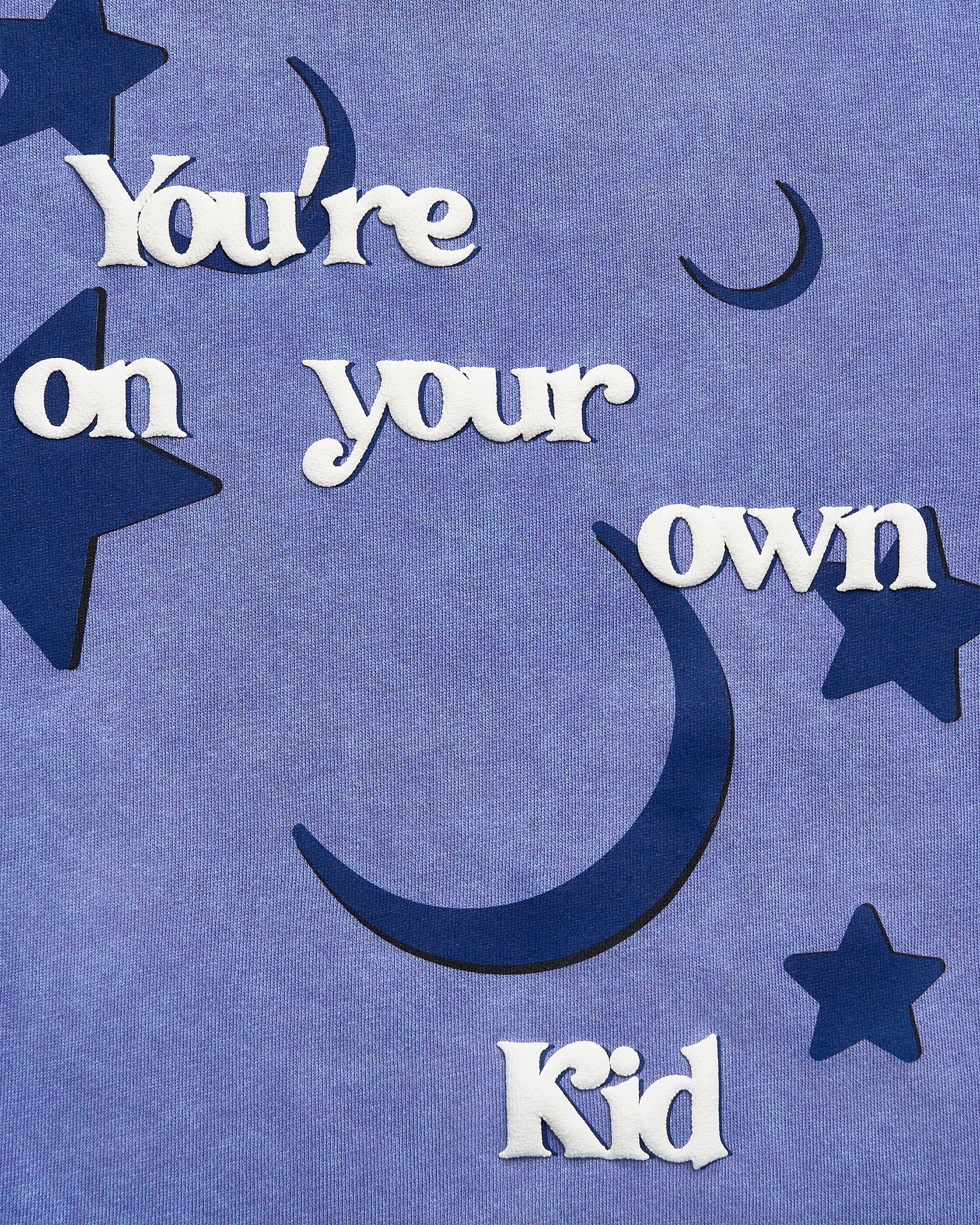 You're On Your Own Kid Purple Crewneck Sweatshirt Detail