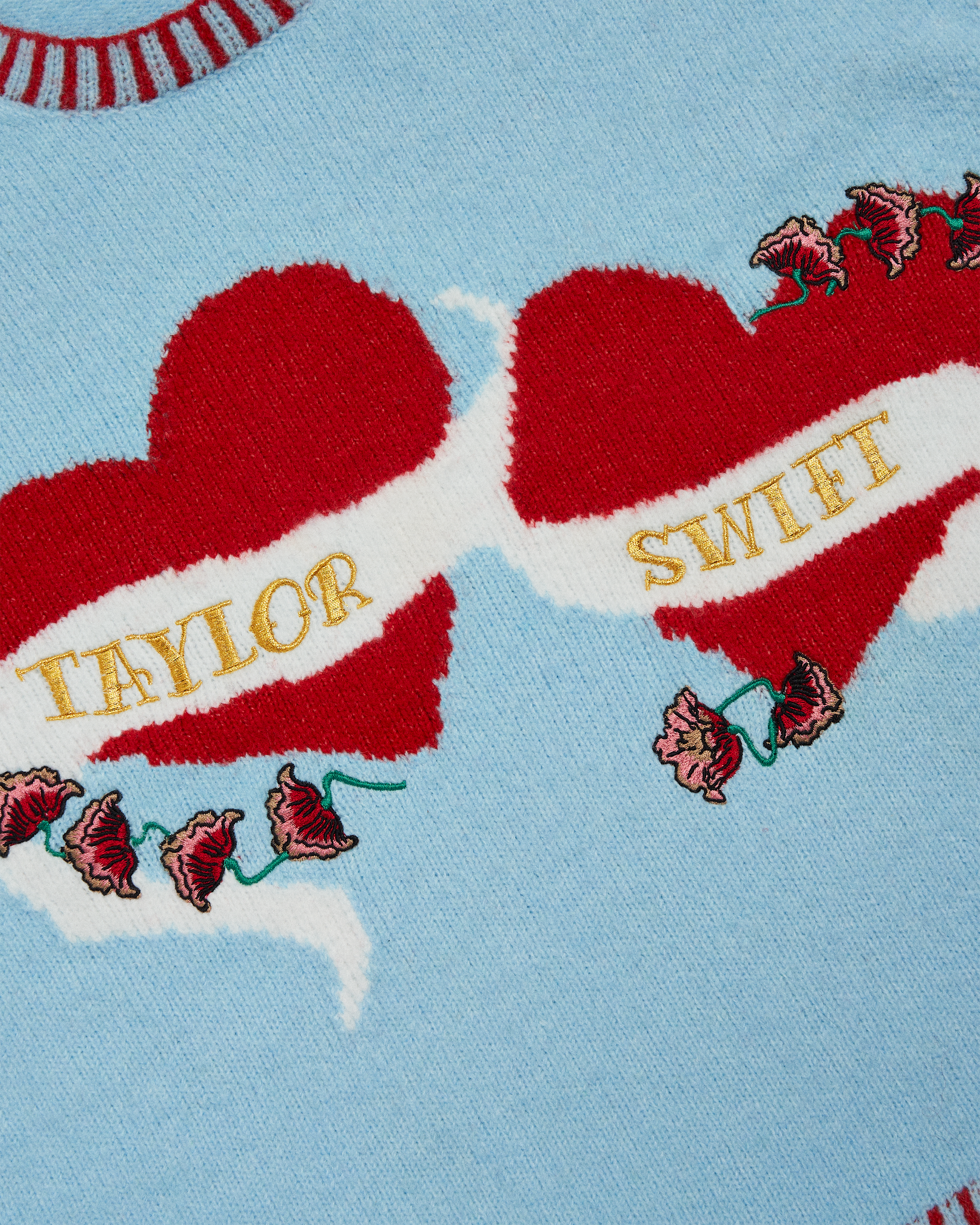 Taylor Swift Album Heart Sweater Detail
