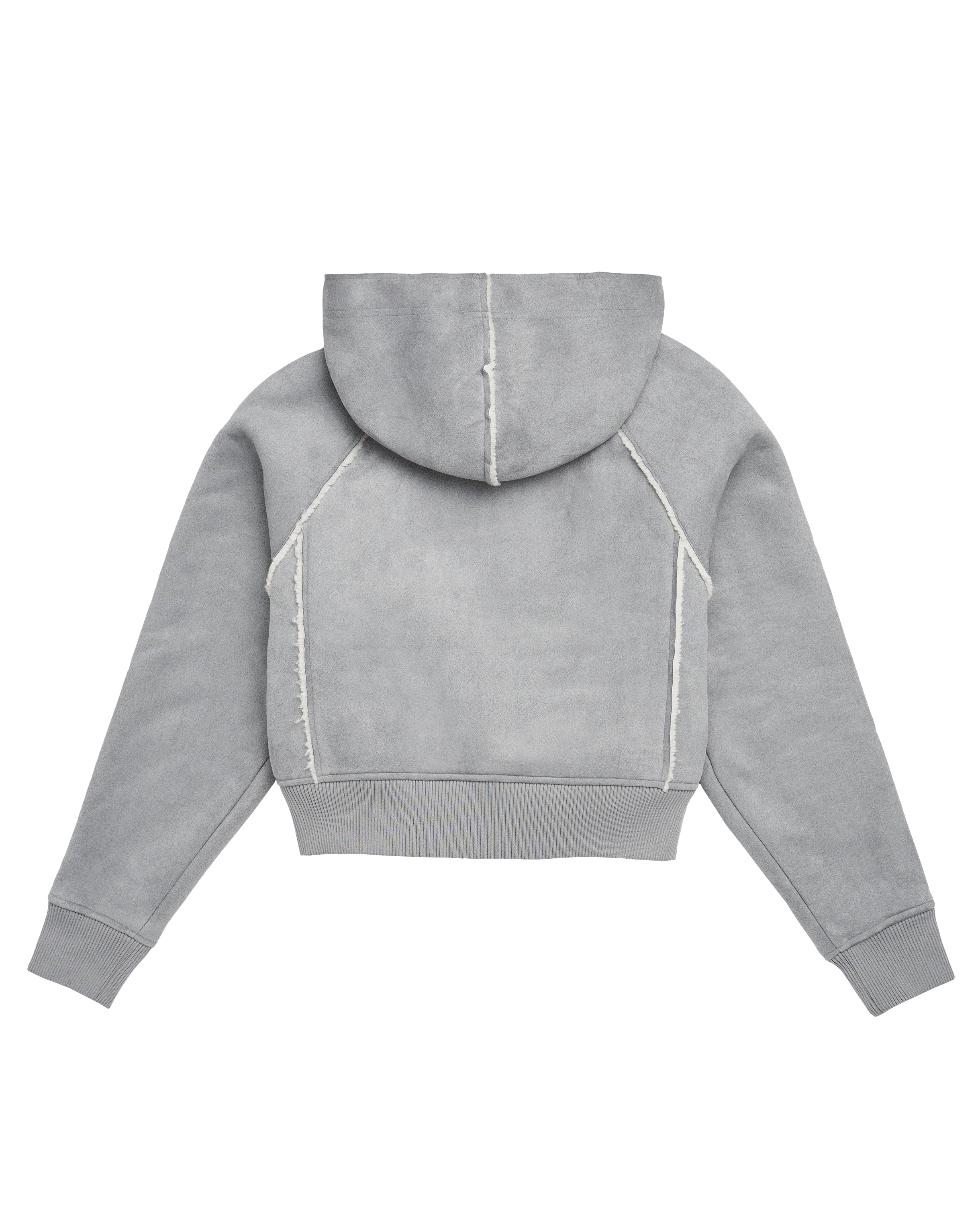 Folklore Album Gray Faux Shearling Jacket Back