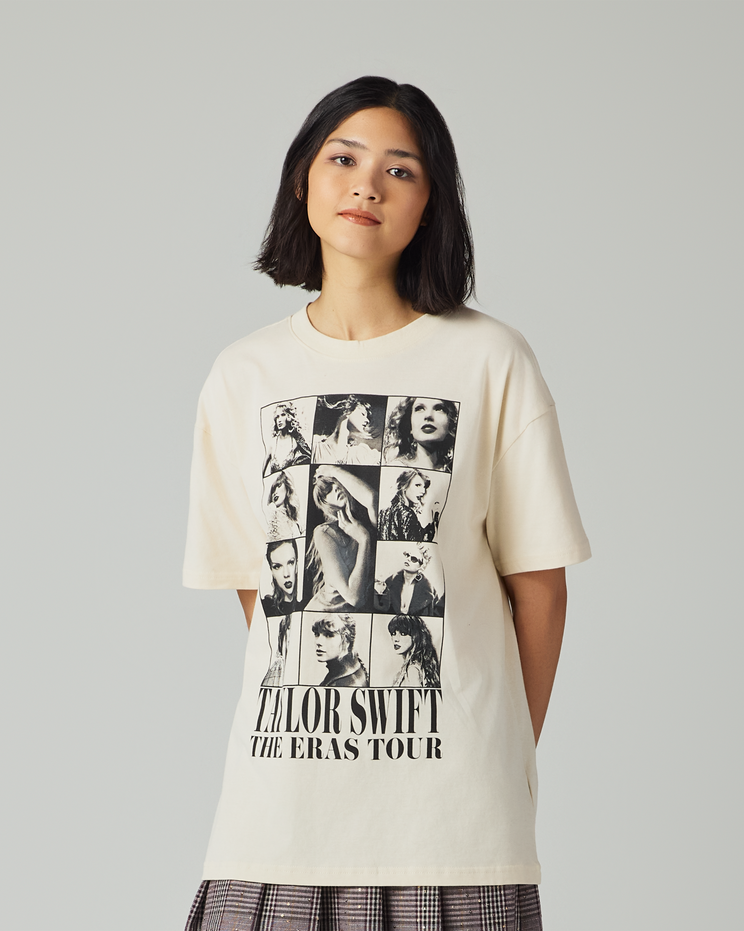 Taylor Swift | The Eras Tour Through Vancouver Beige T-Shirt S model close up