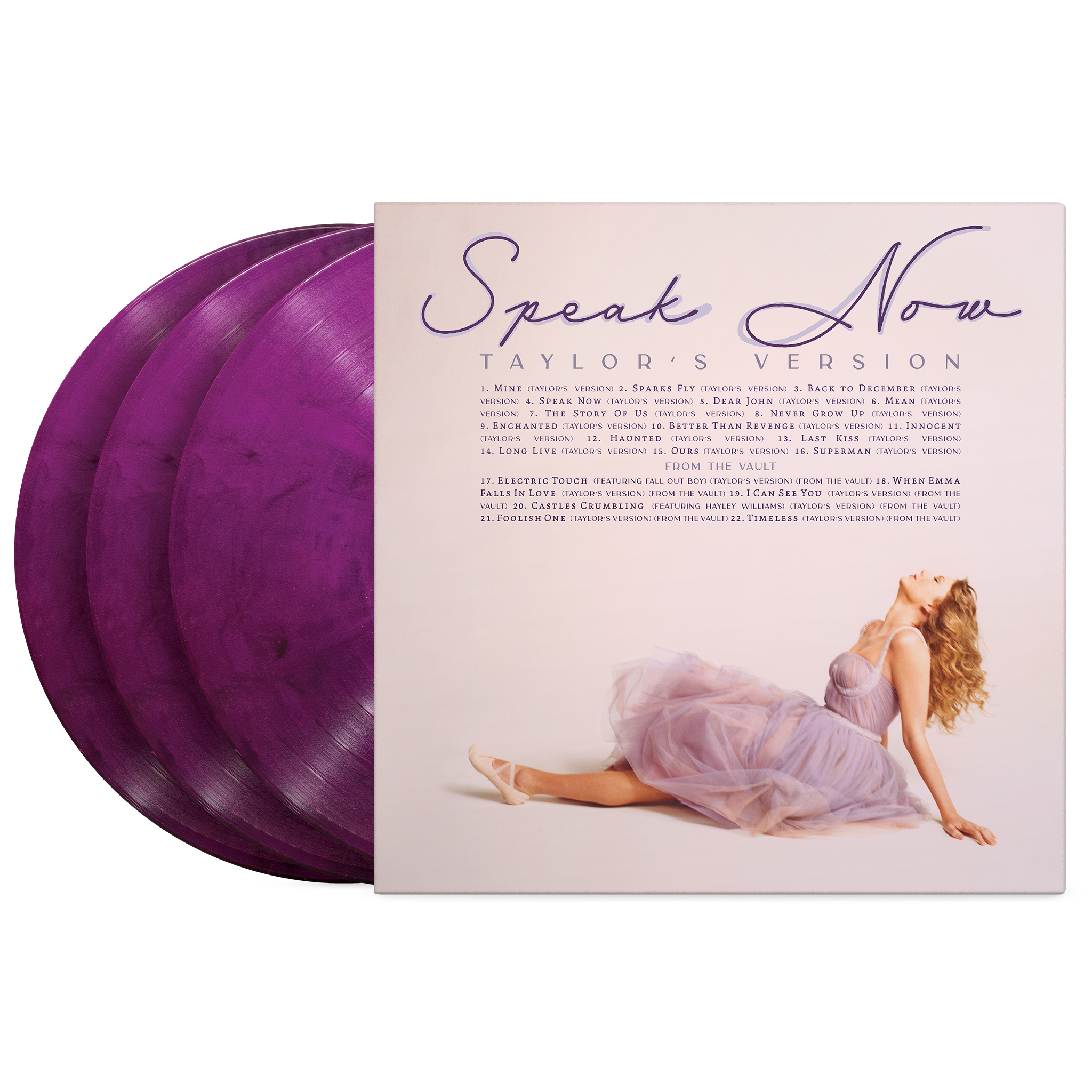 Speak Now (Taylor's Version) 3LP Orchid Marbled Vinyl Back