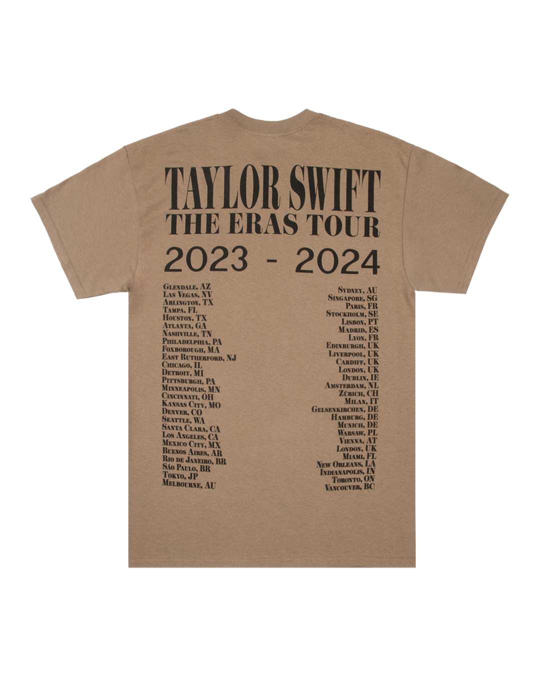 Taylor Swift | The Eras Tour Taupe T-Shirt back