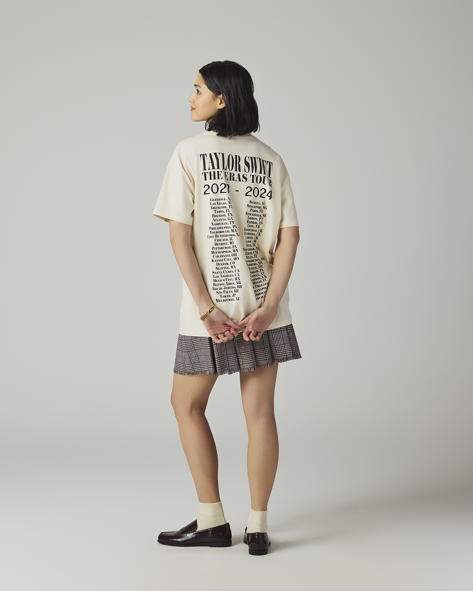 Taylor Swift | The Eras Tour Through Vancouver Beige T-Shirt S model back