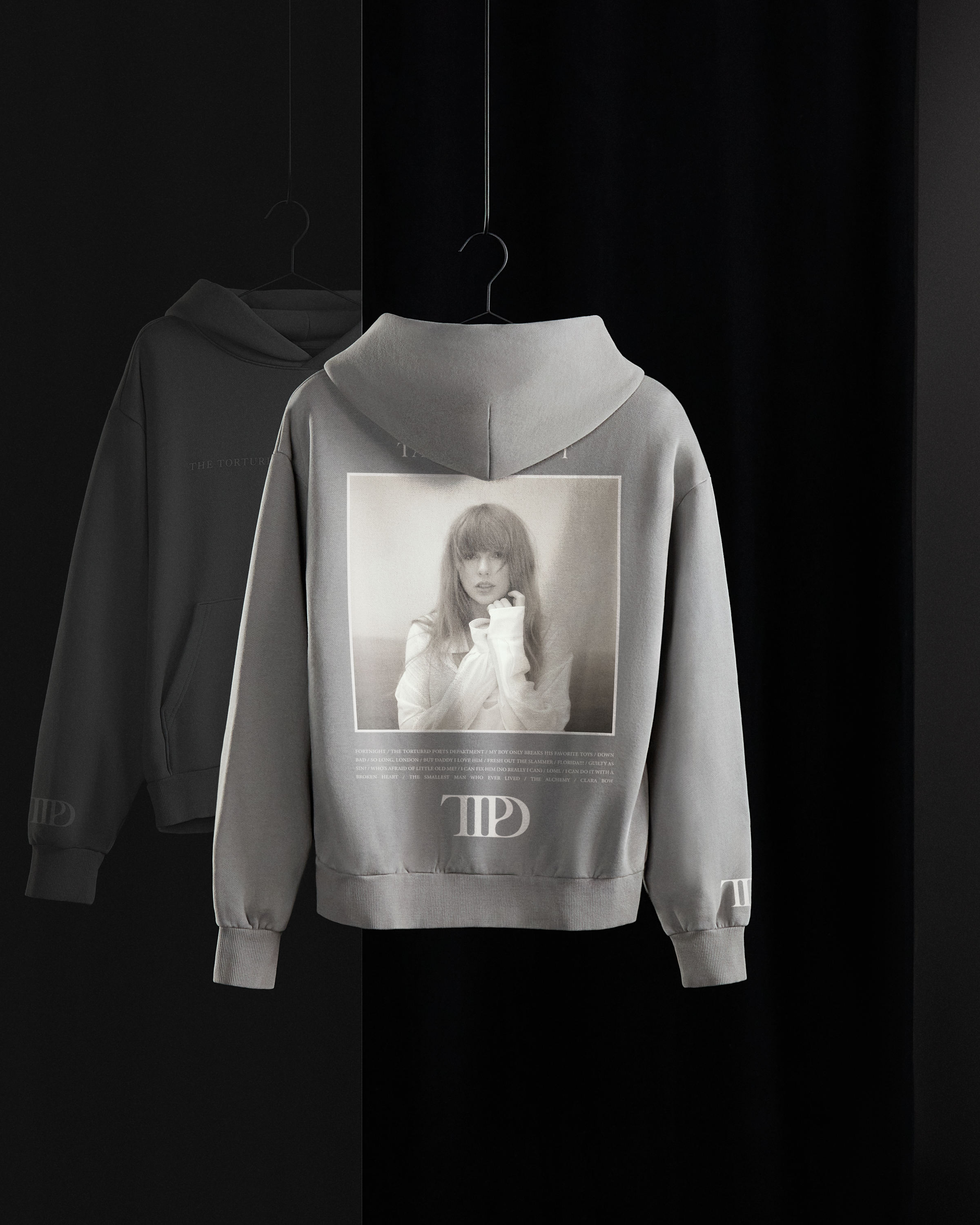 The Tortured Poets Department Gray Hoodie editorial back
