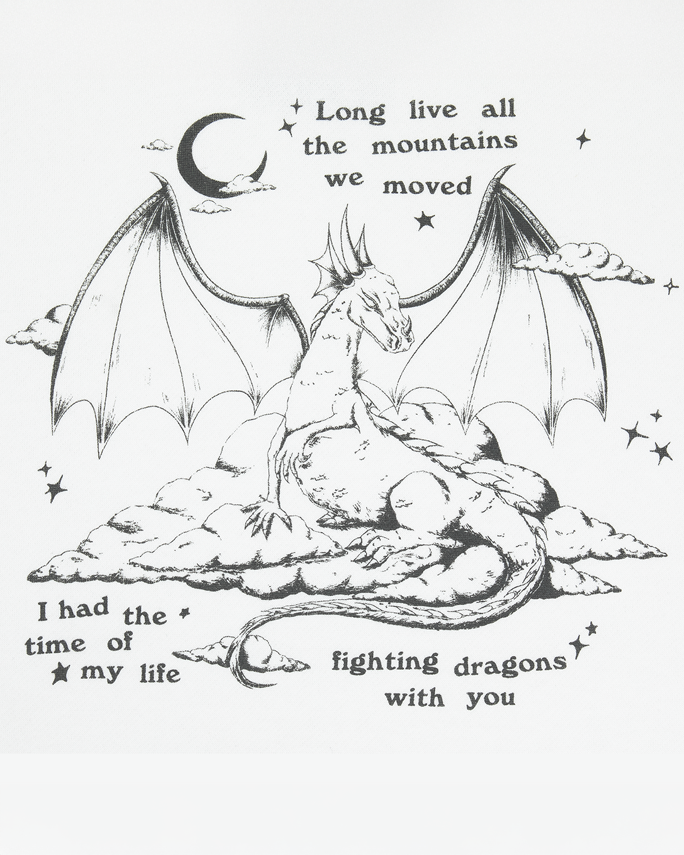 Fighting Dragons With You White Hoodie detail