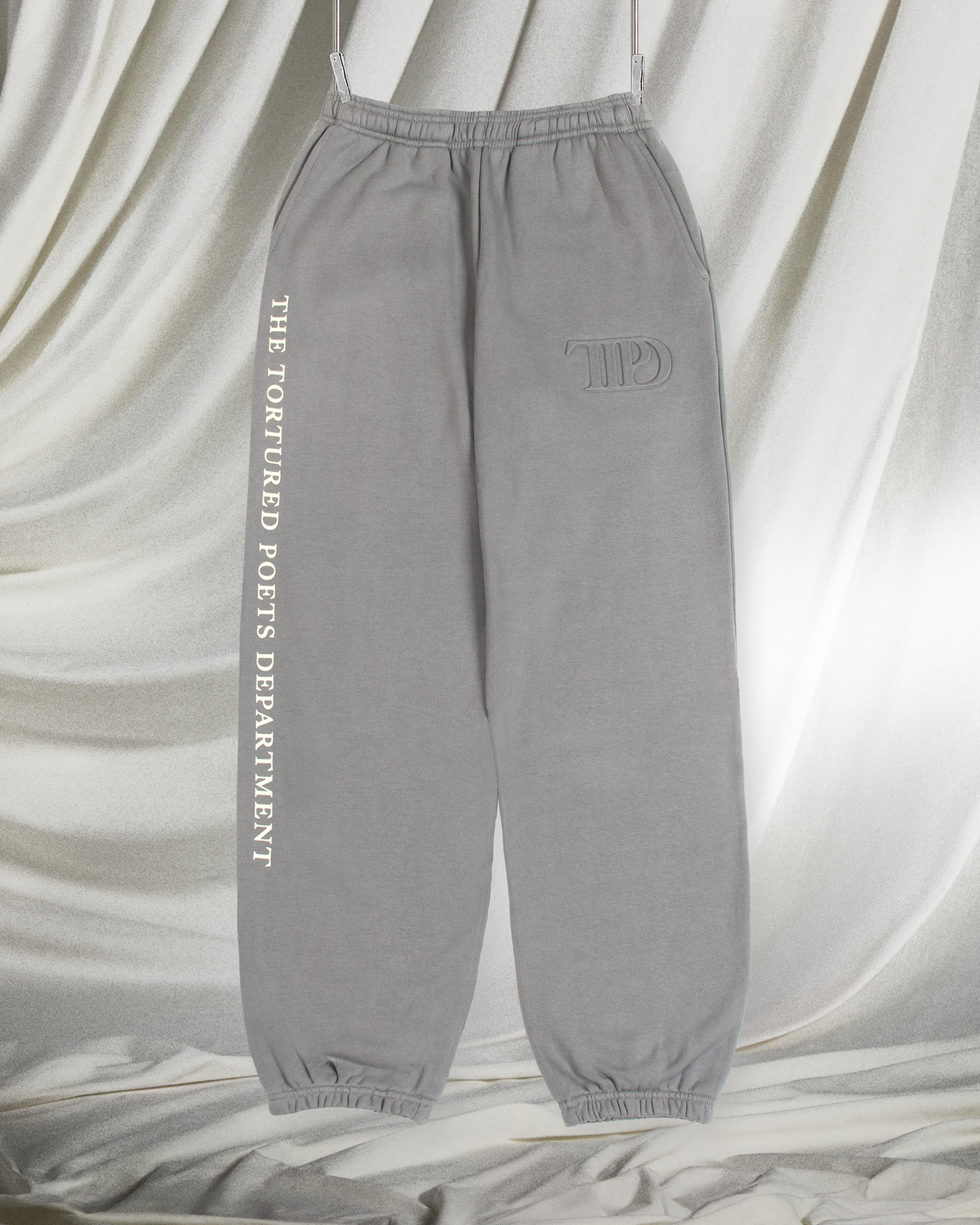 TTPD Gray Embossed Sweatpants editorial front