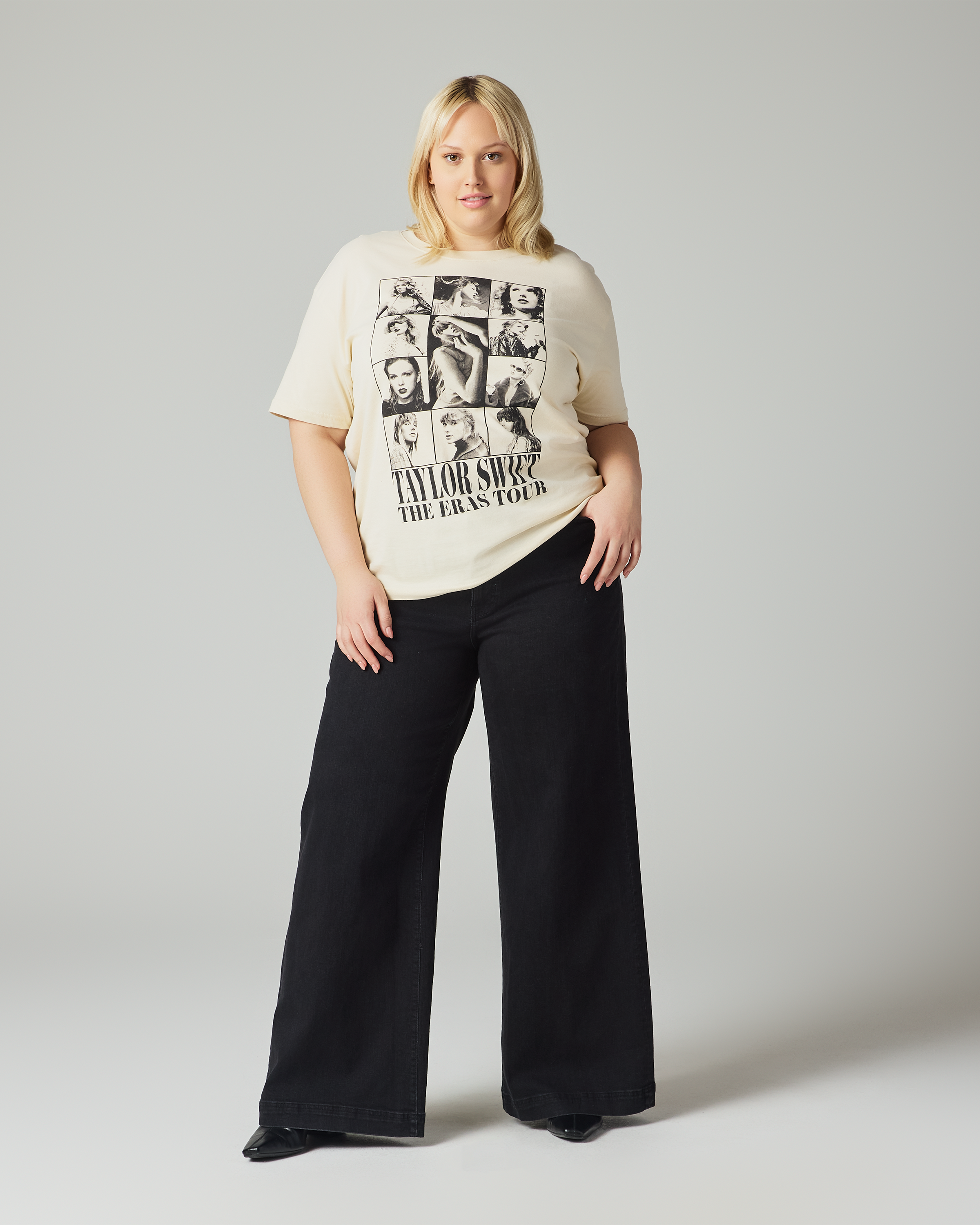 Taylor Swift | The Eras Tour Through Vancouver Beige T-Shirt 2XL model full length