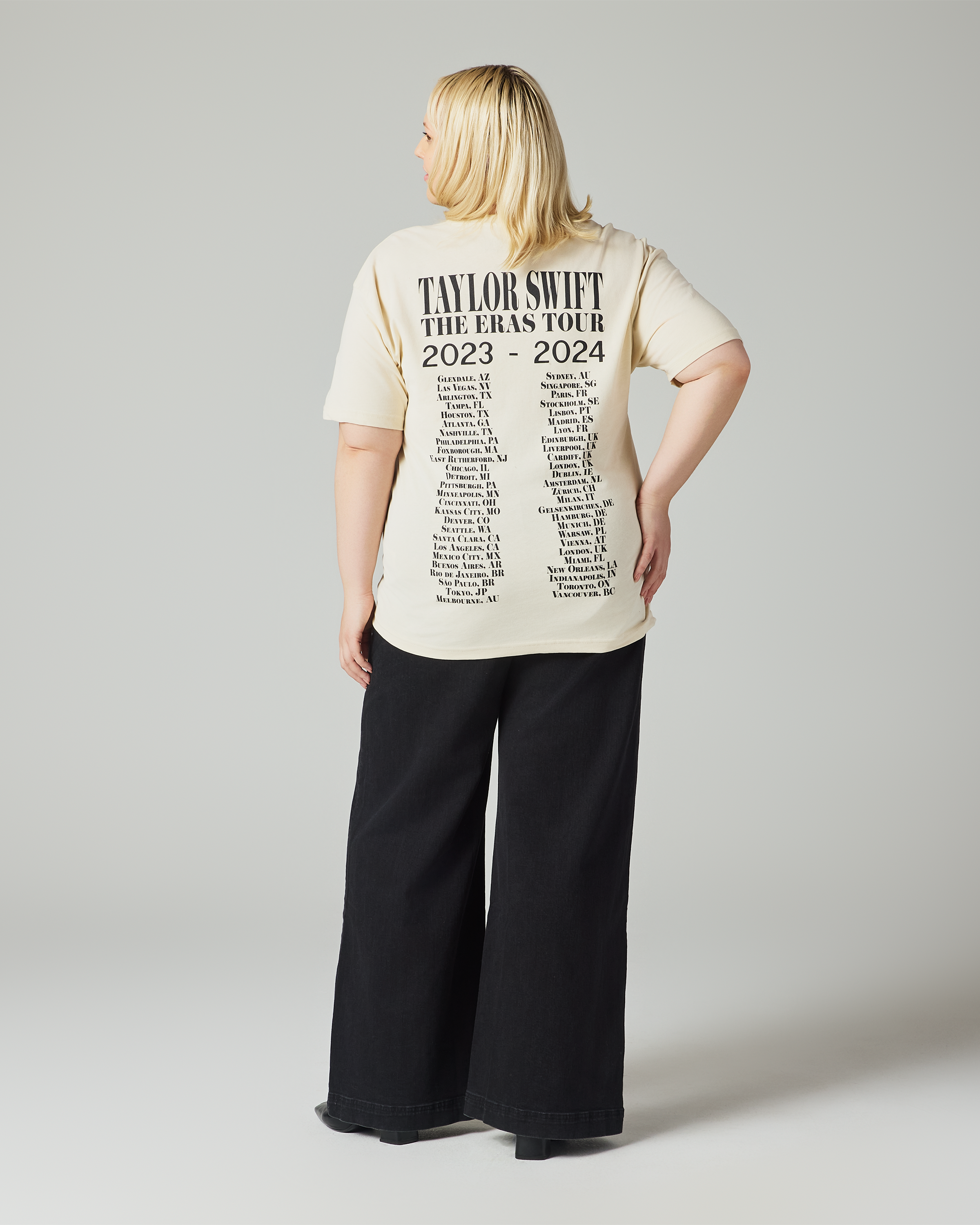 Taylor Swift | The Eras Tour Through Vancouver Beige T-Shirt 2XL model back