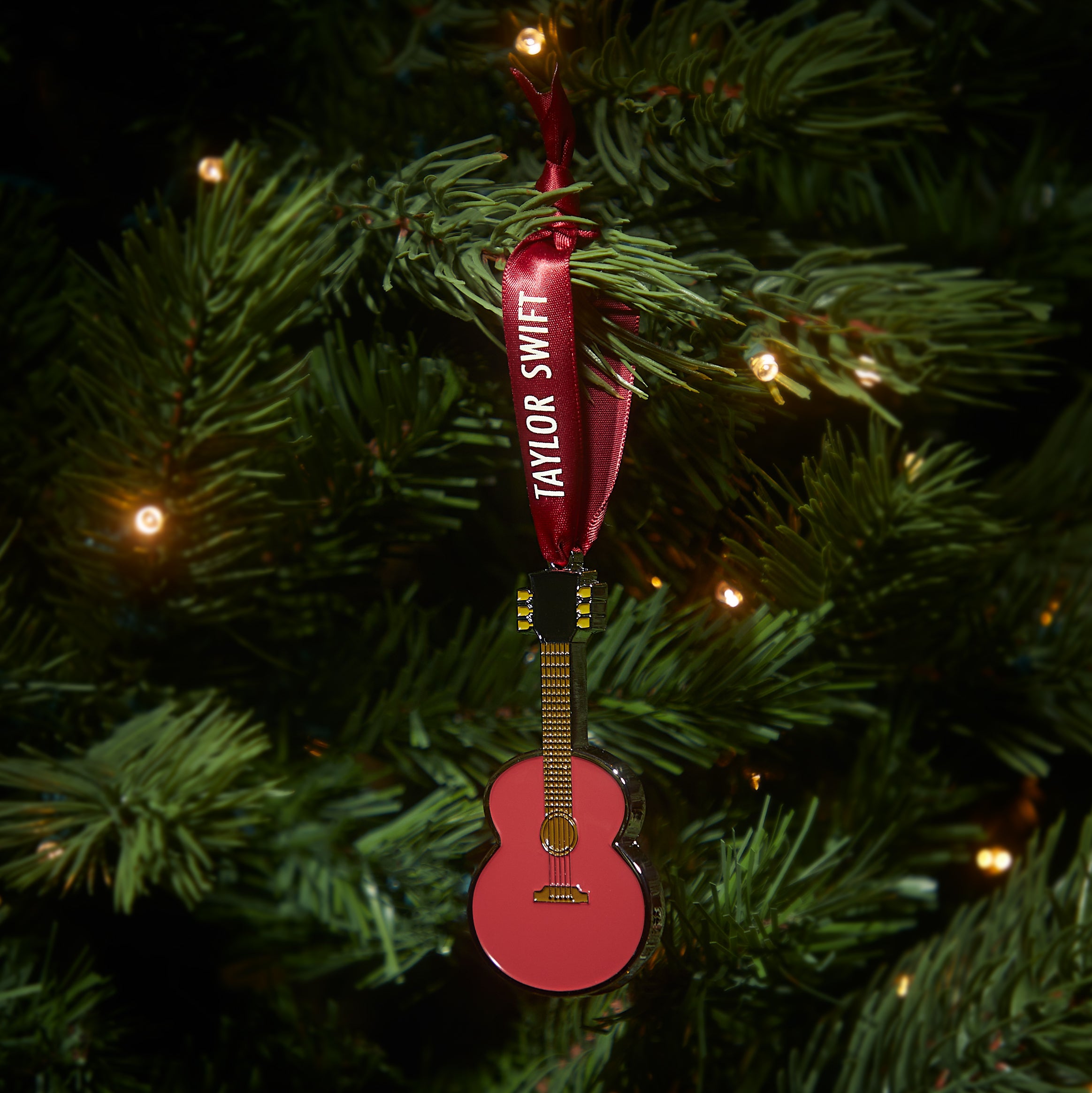 Red (Taylor's Version) Guitar Ornament on Tree