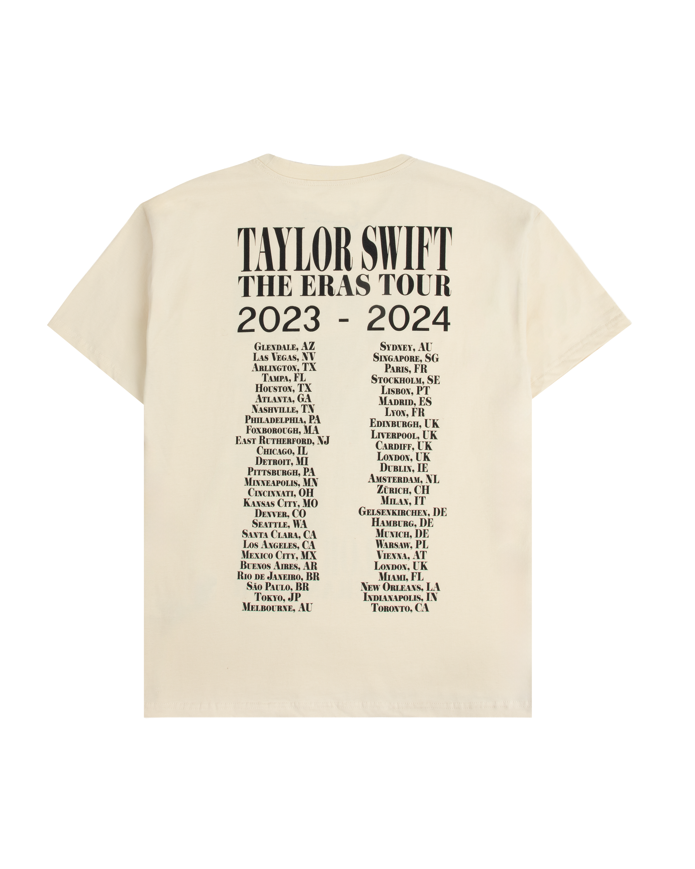 Taylor Swift | The Eras Tour Through Toronto Beige T-Shirt Back