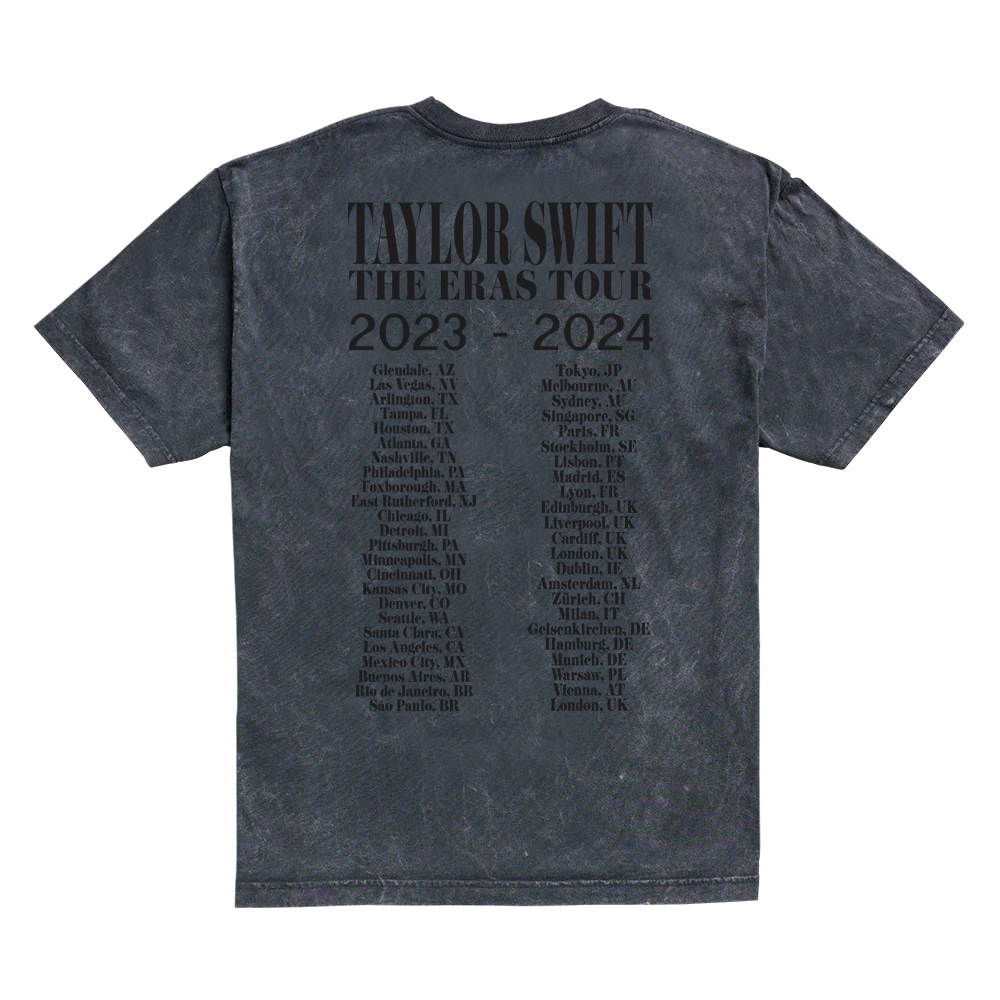Taylor Swift | The Eras International Tour Mineral Wash Gray T-Shirt Back