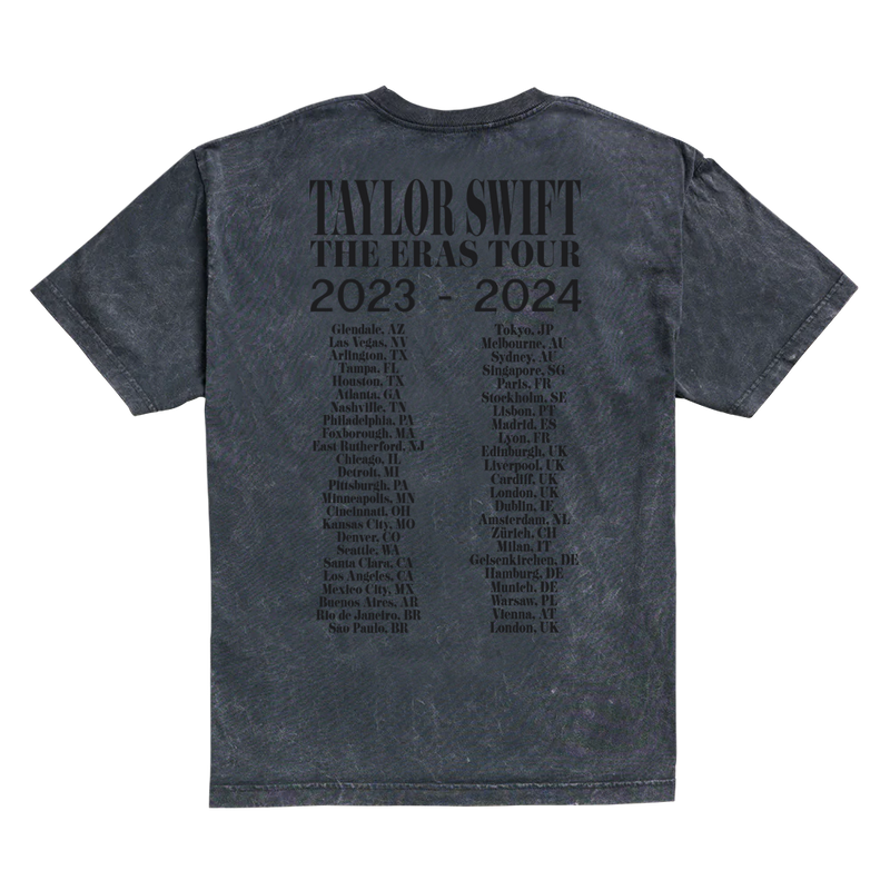 Taylor Swift The Eras International Tour Mineral Wash Gray T-Shirt Back