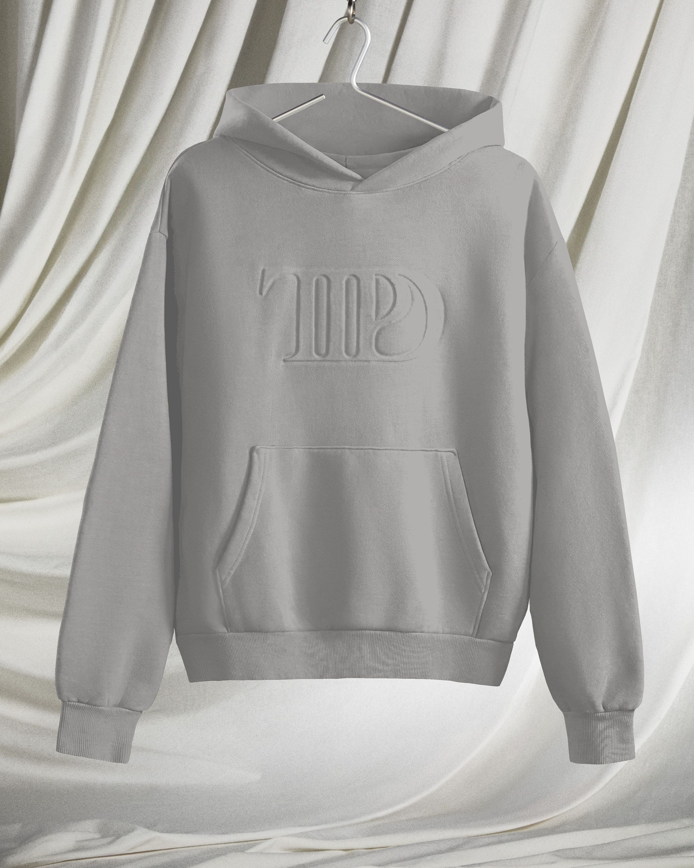 TTPD Gray Embossed Hoodie editorial front