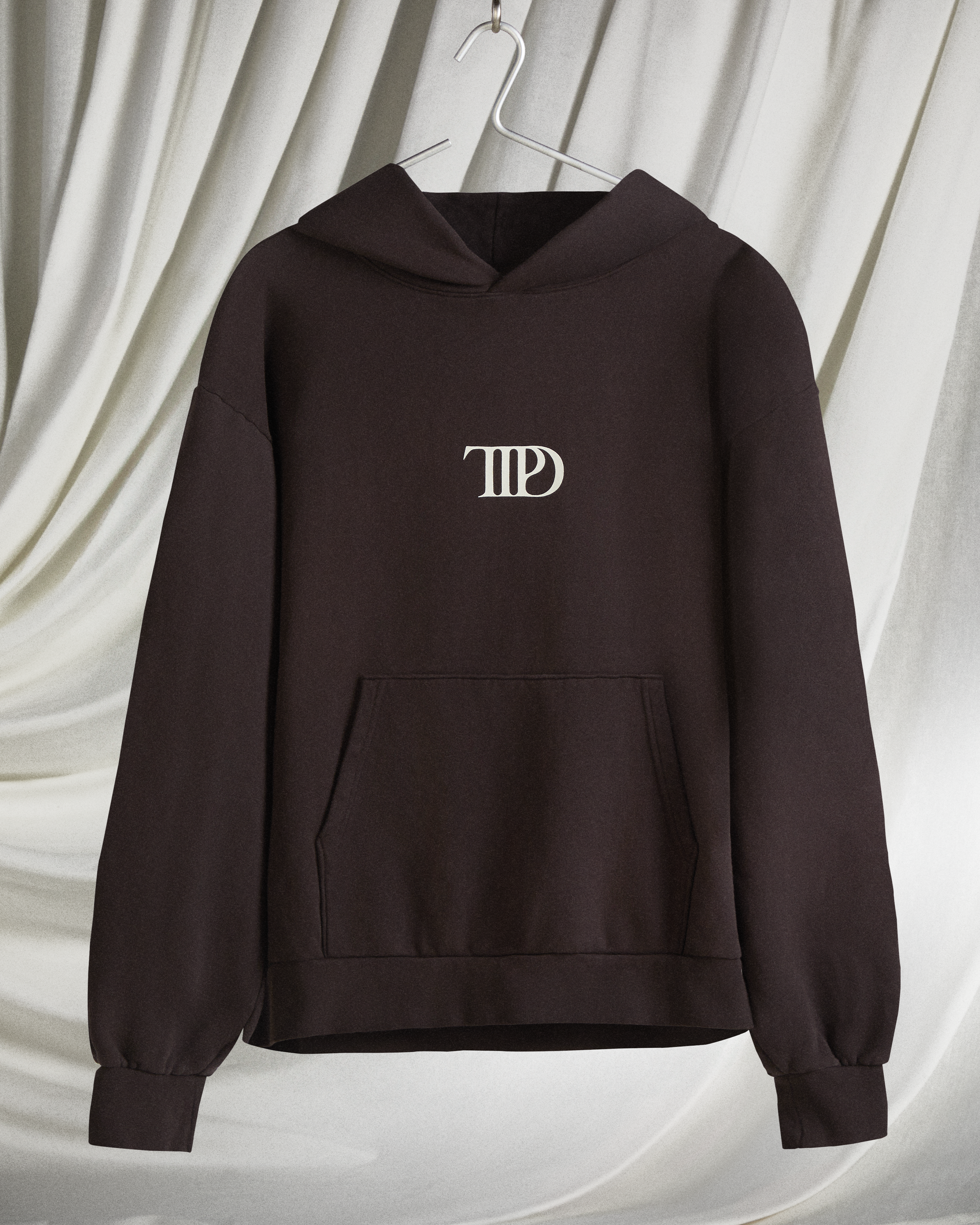 Who's Afraid Of Little Old Me? Dark Brown Hoodie editorial front