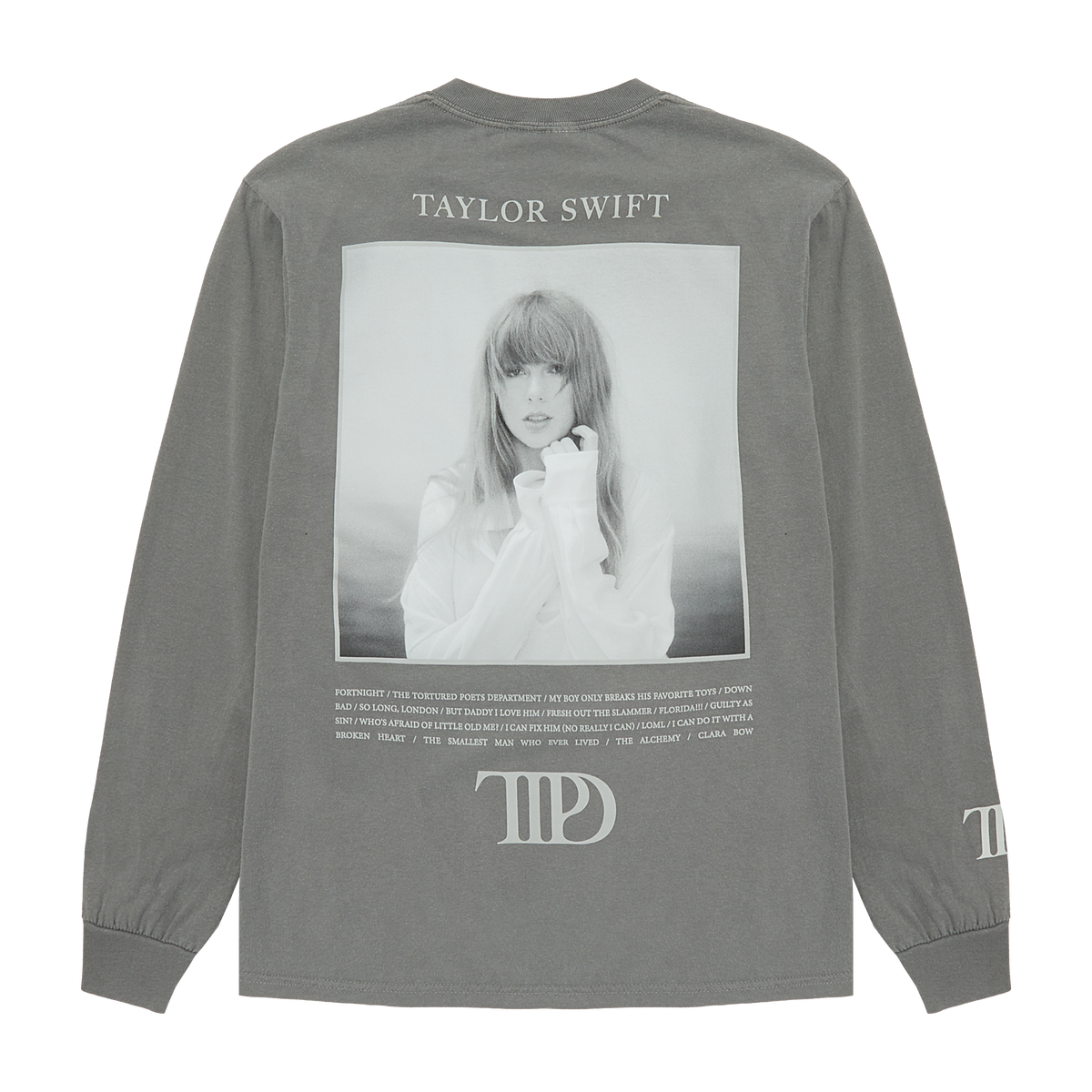 The Tortured Poets Department Gray Photo Long Sleeve T-Shirt - Taylor ...