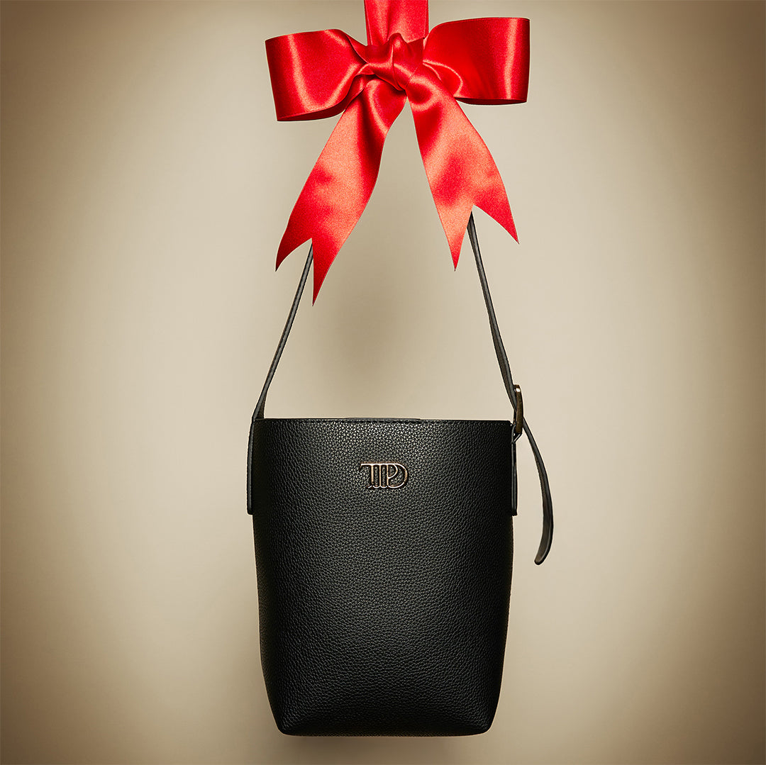 TTPD Black Purse editorial with bow