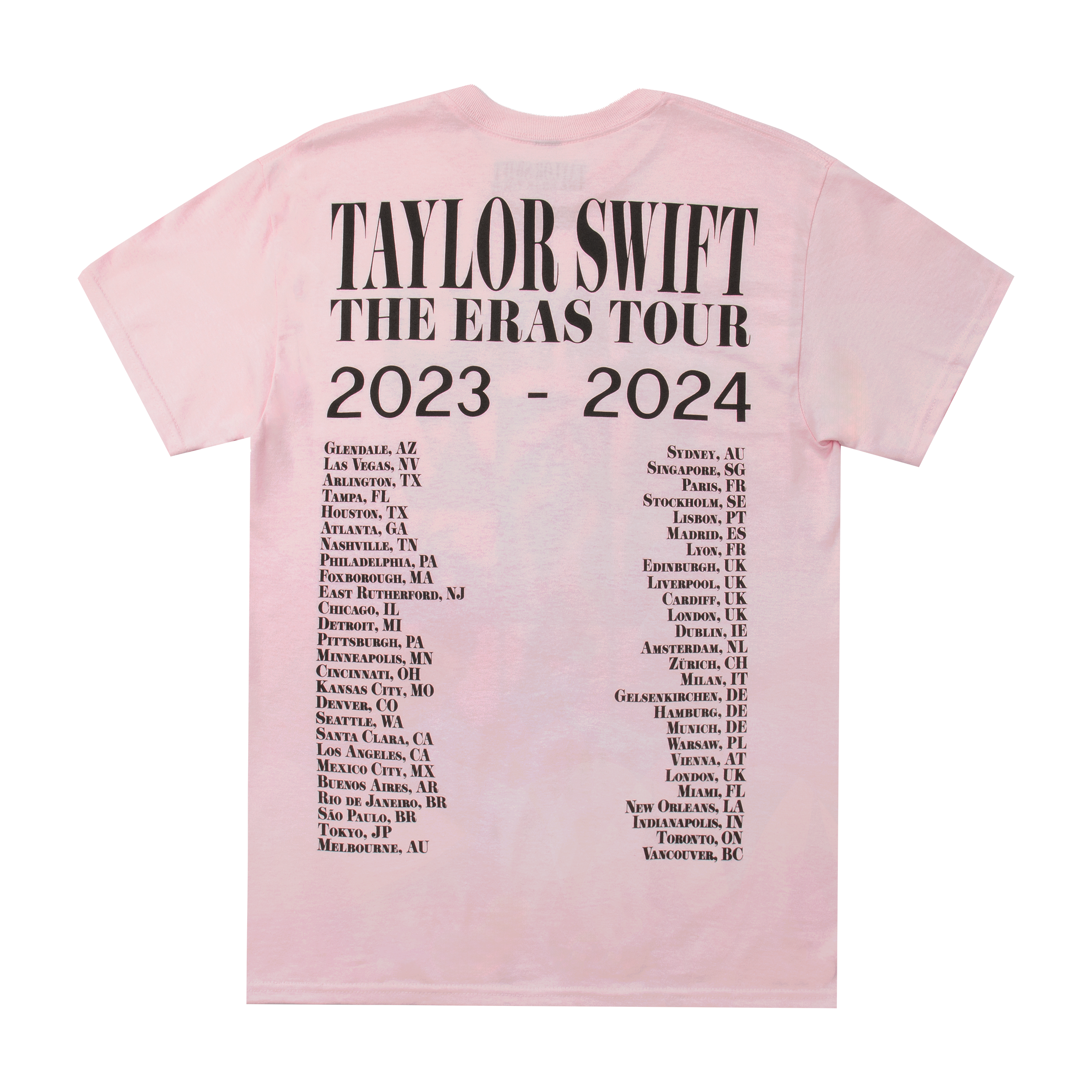 Taylor Swift | The Eras Tour Pink T-Shirt back