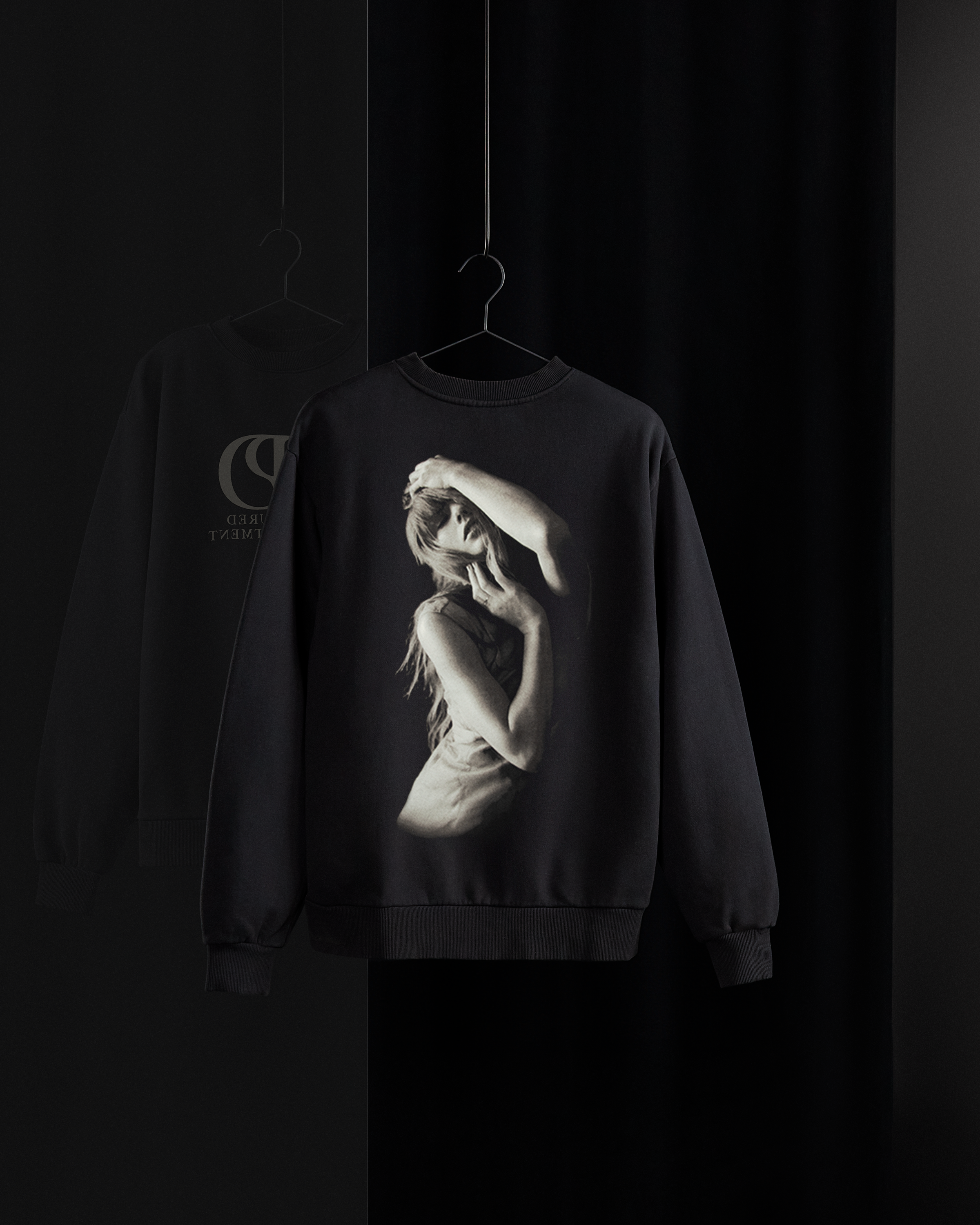 The Tortured Poets Department Black Crewneck editorial back
