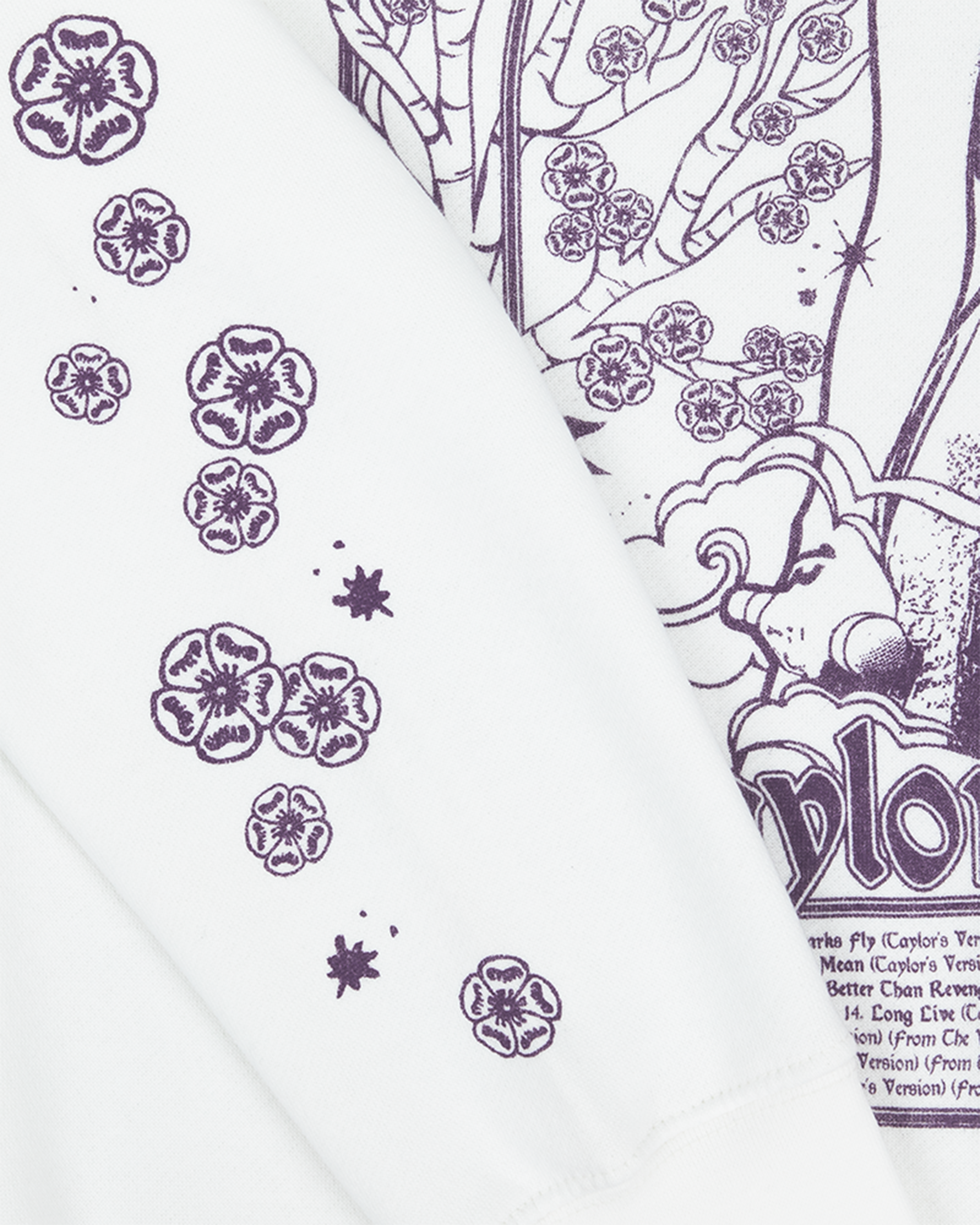 Speak Now (Taylor's Version) Tracklist White Crewneck close up