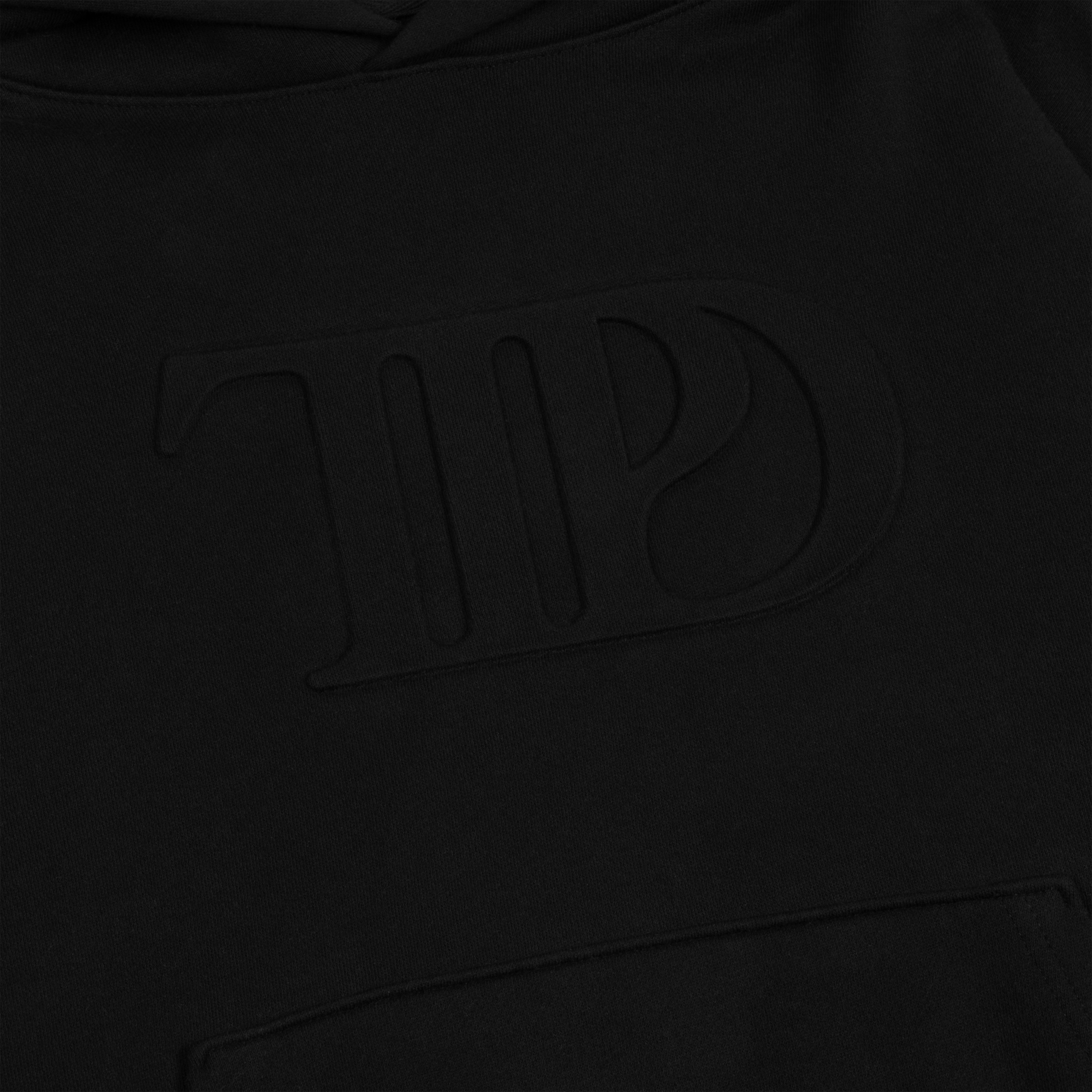 TTPD Spotify Fans First Black Embossed Hoodie Detail