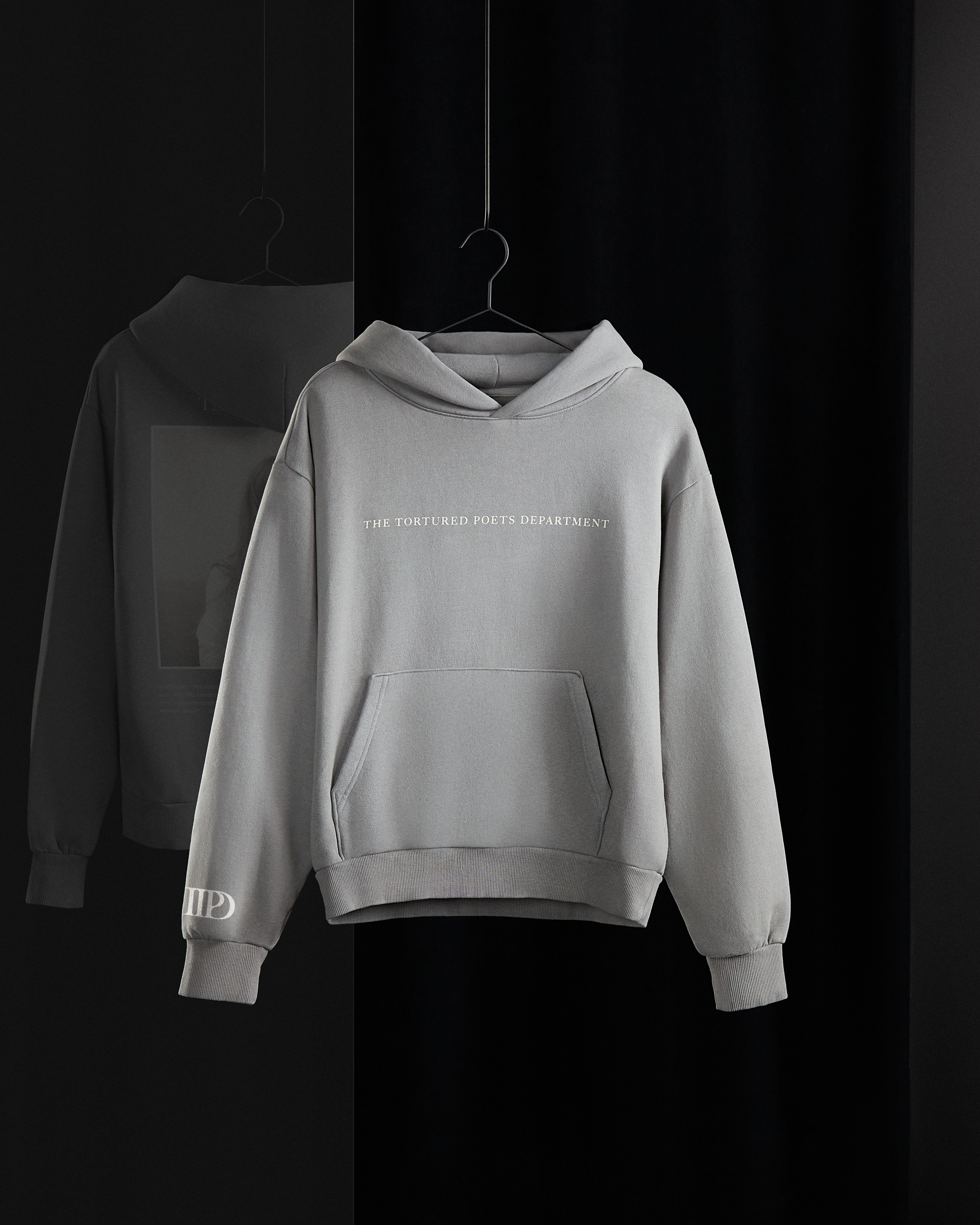 The Tortured Poets Department Gray Hoodie editorial front