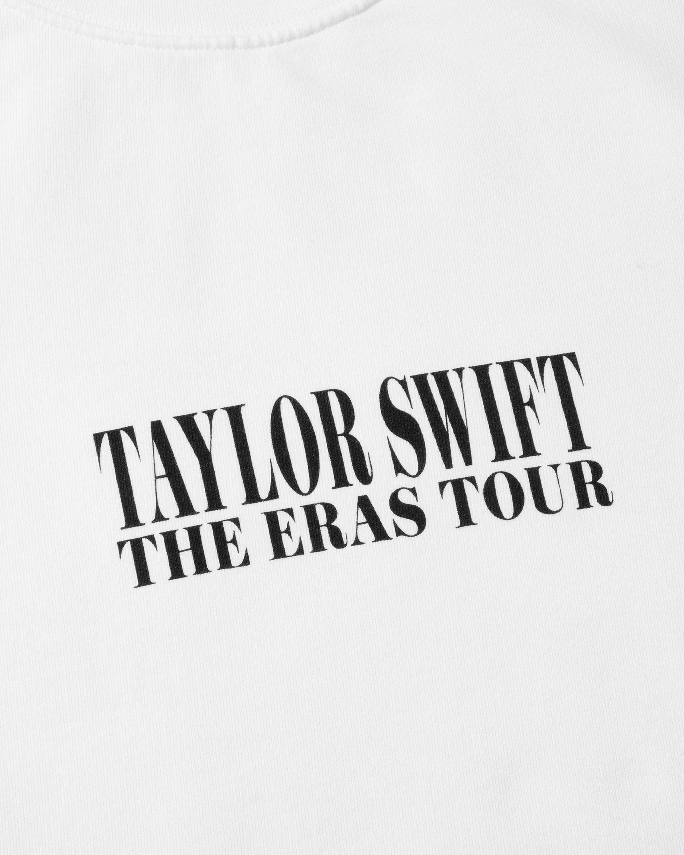 Taylor Swift | The Eras Tour White Crewneck close up