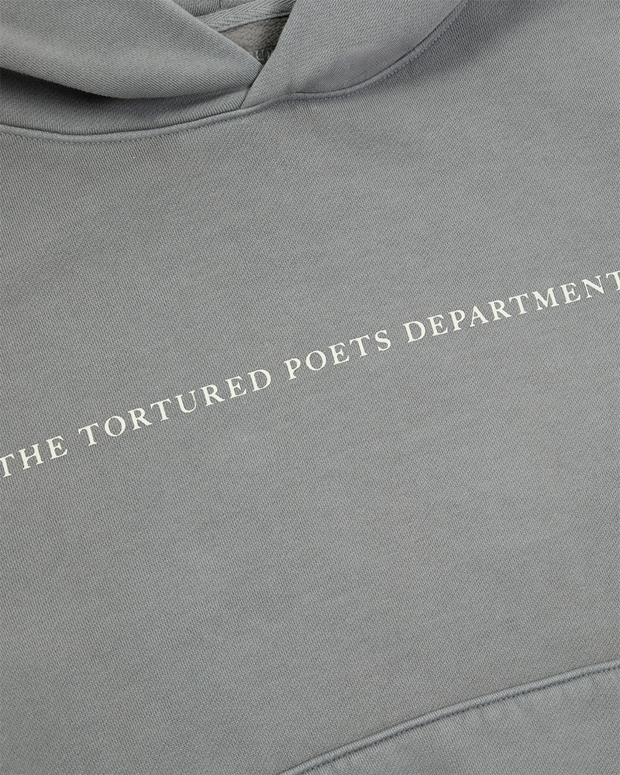 The Tortured Poets Department Gray Hoodie detail
