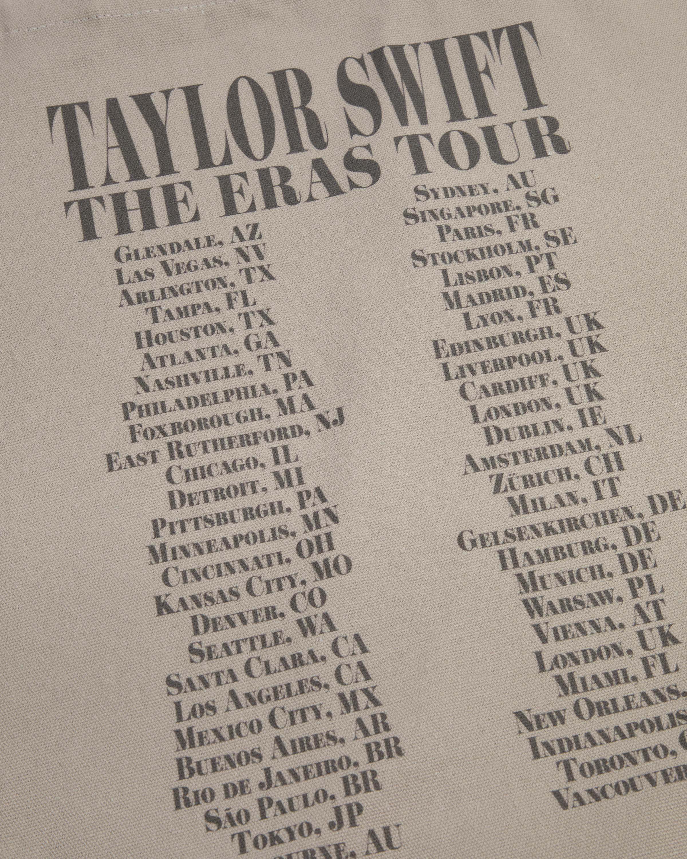 Taylor Swift | The Eras Tour Through Vancouver Tote Bag close up
