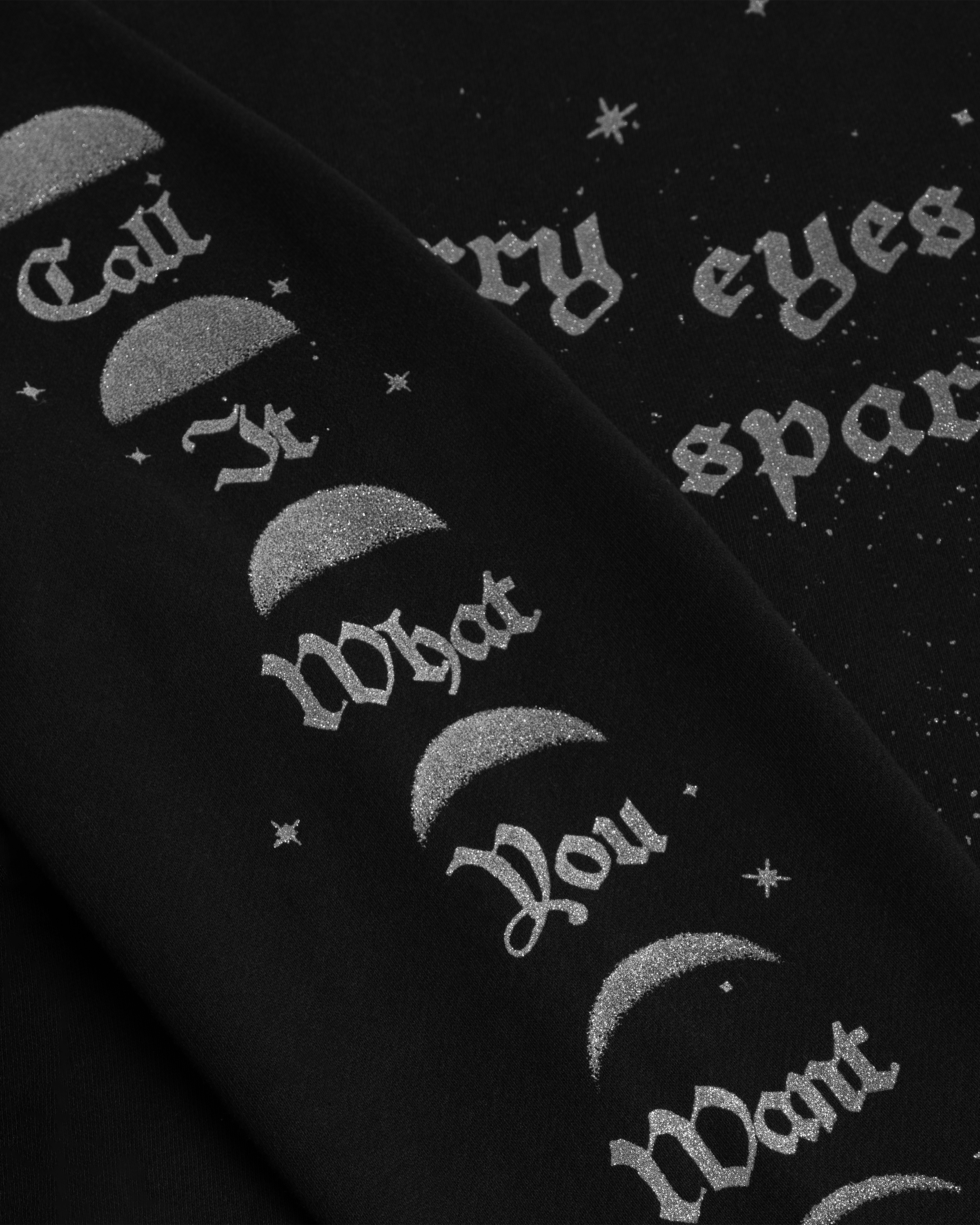 Sparking Up My Darkest Night Crewneck detail