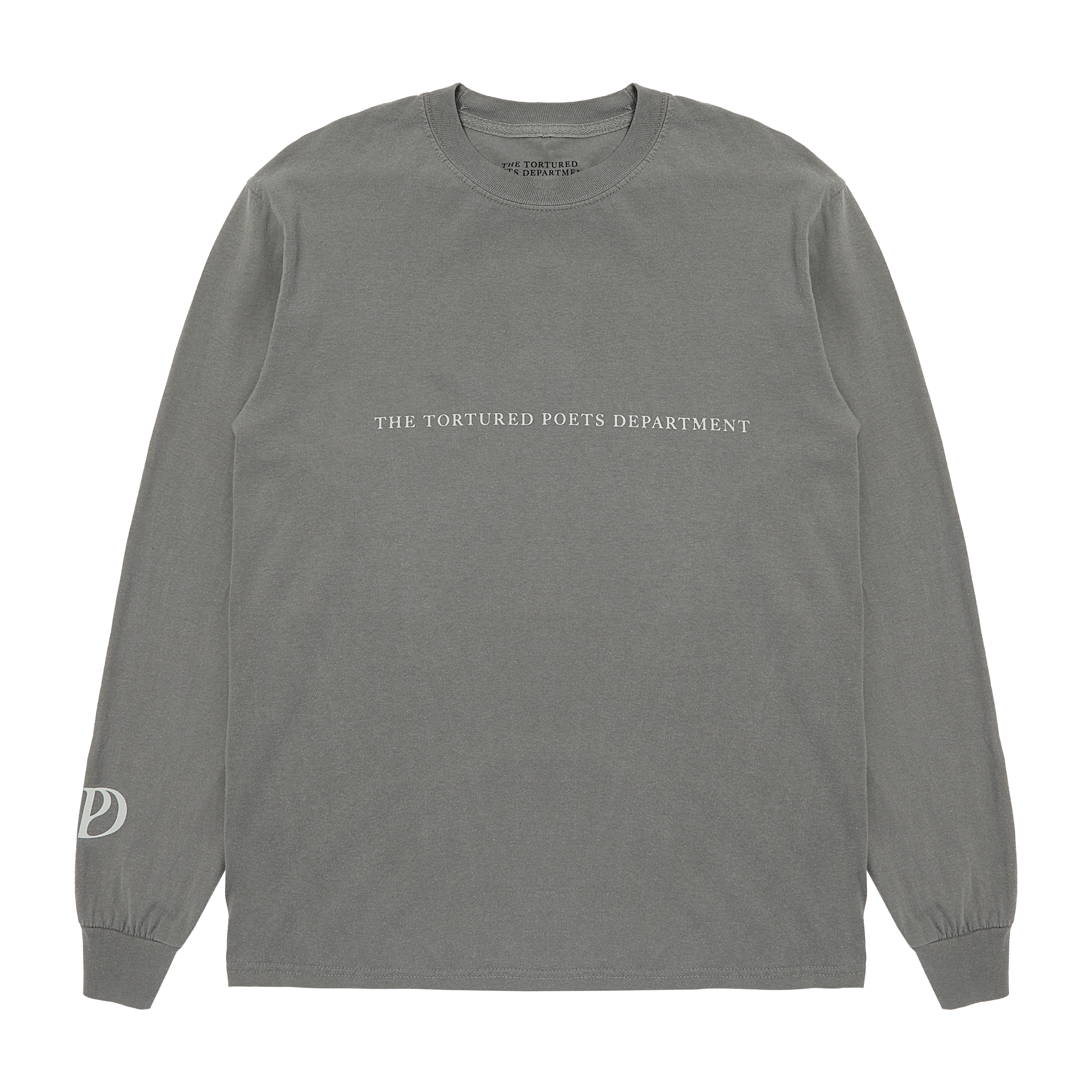 The Tortured Poets Department Gray Photo Long Sleeve T-Shirt Front