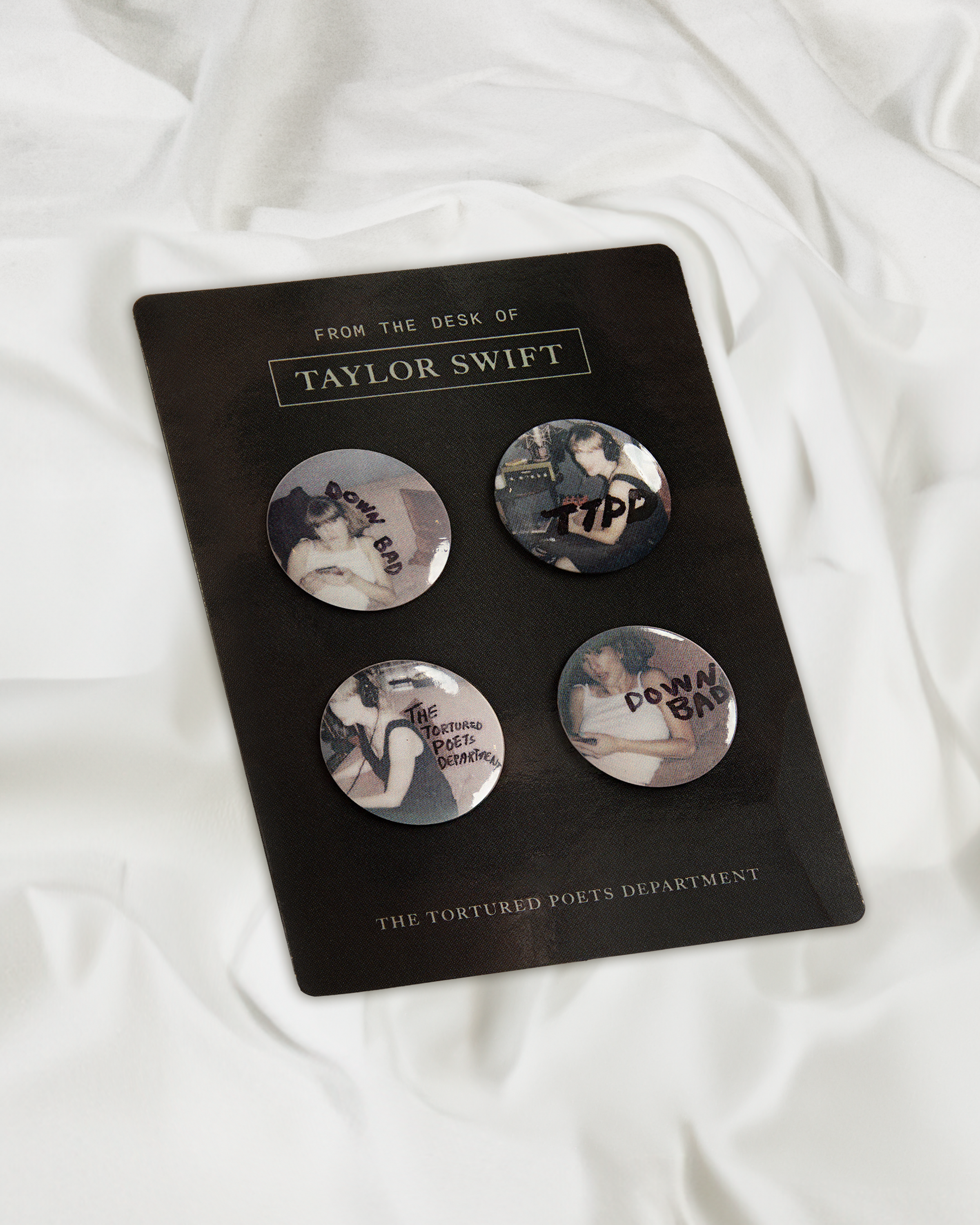 The Tortured Poets Department Pin Set editorial close up