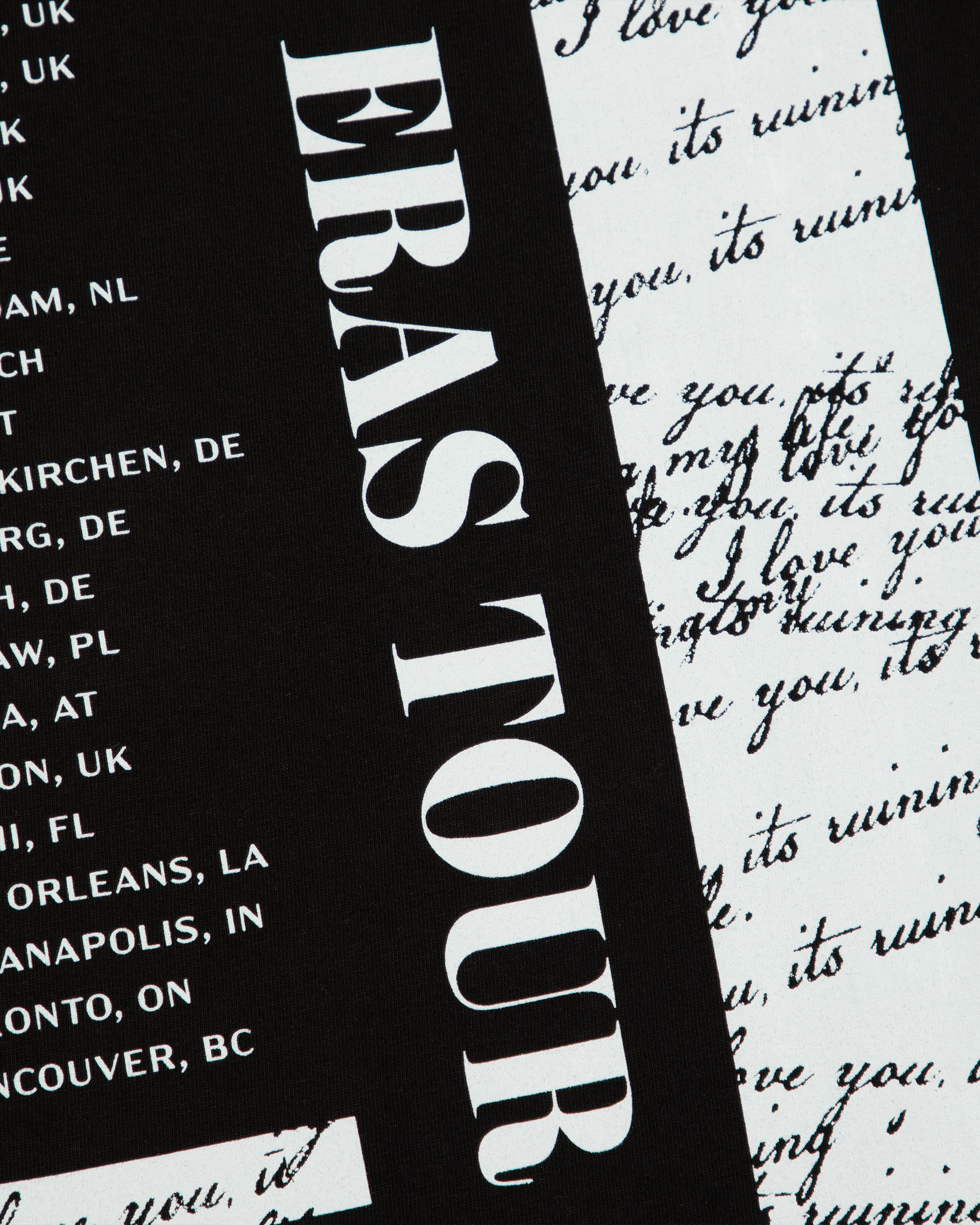 Taylor Swift | The Eras Tour TTPD Live Photo Oversized T-Shirt close up