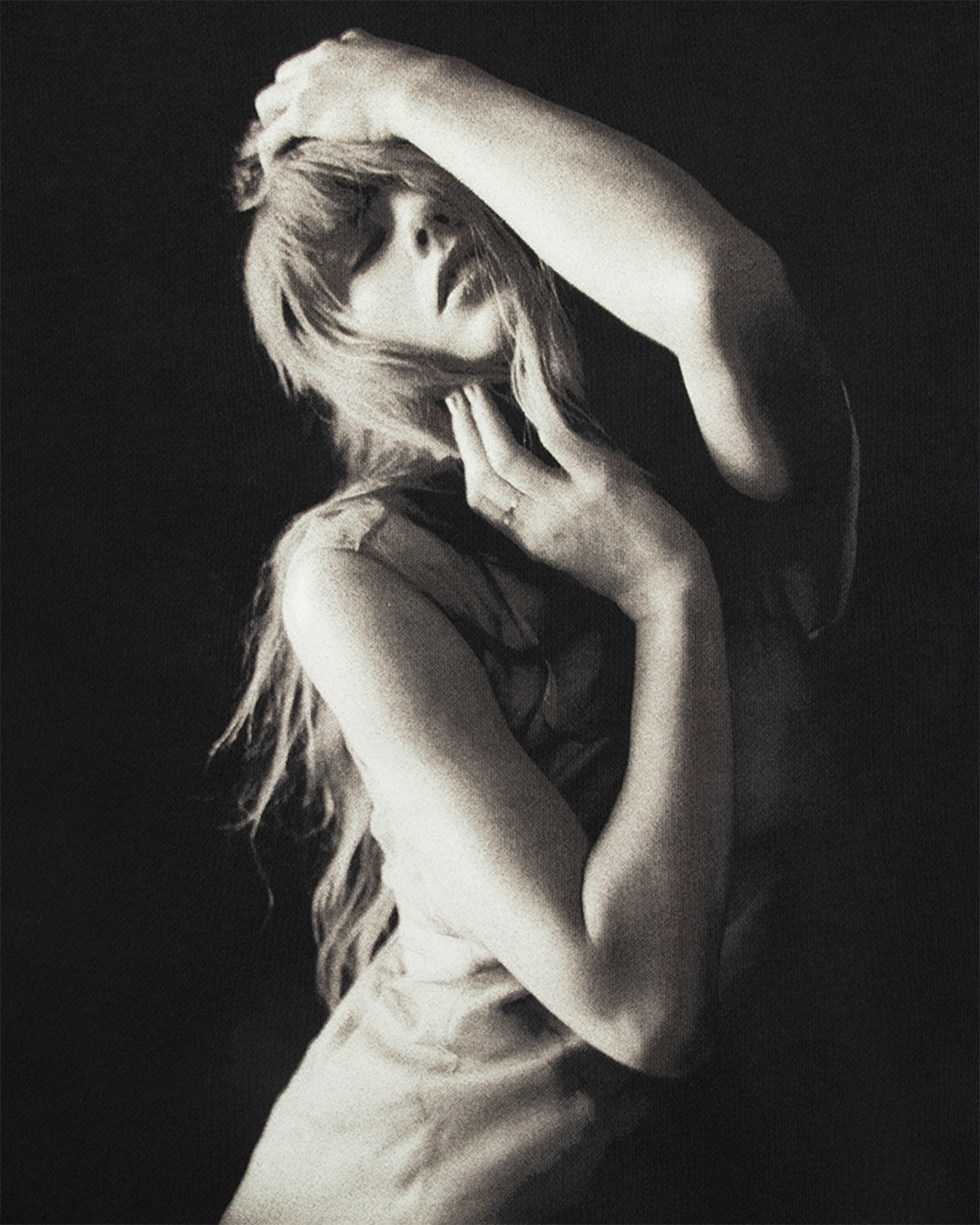 The Tortured Poets Department Black Crewneck close up