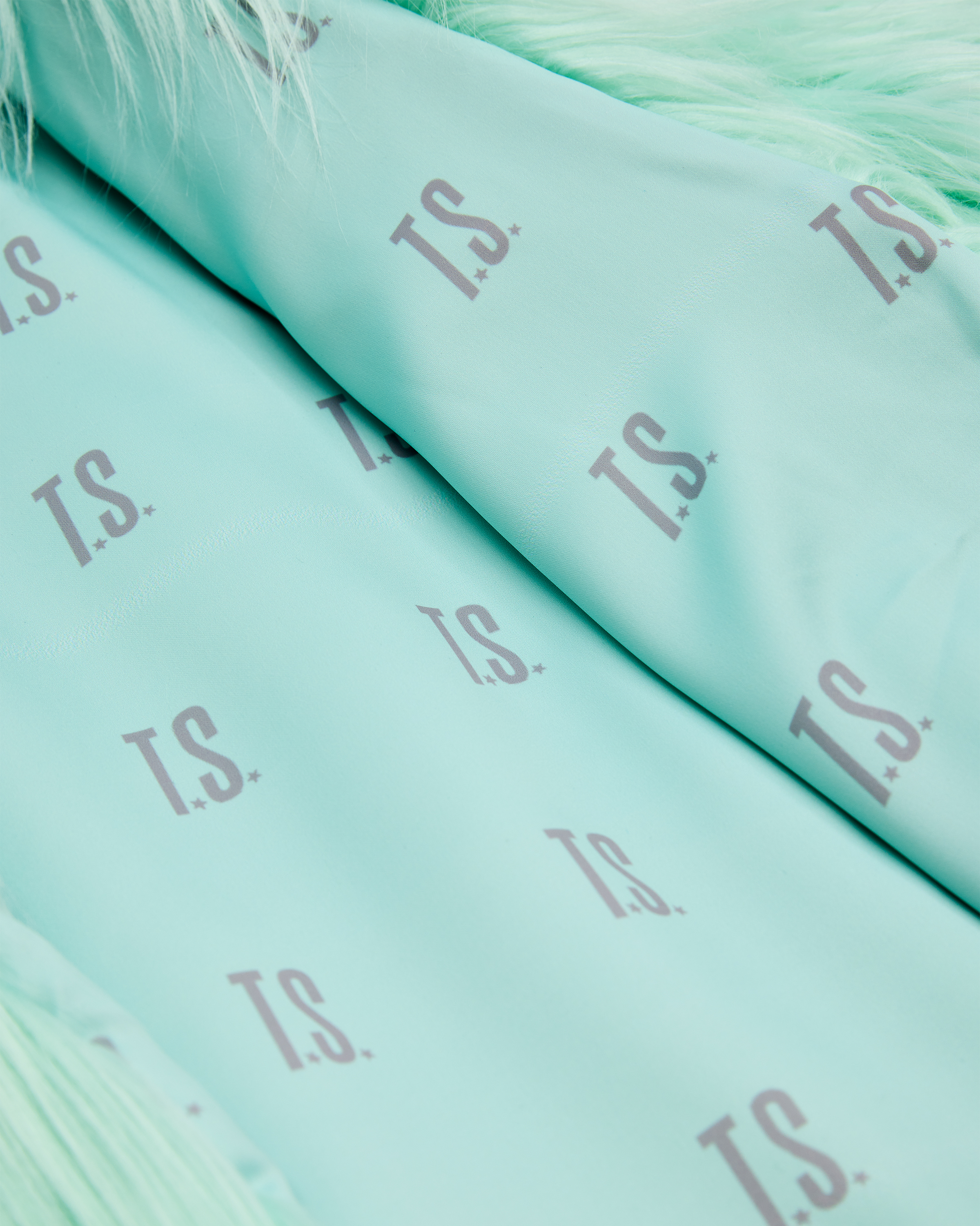 The Life of a Showgirl Mint Faux Fur Coat