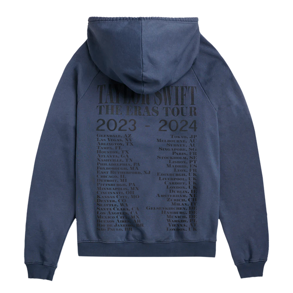 Taylor Swift The Eras International Tour Washed Blue Hoodie Back