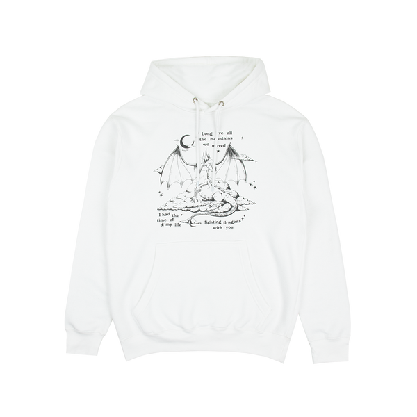 Fighting Dragons With You White Hoodie Front