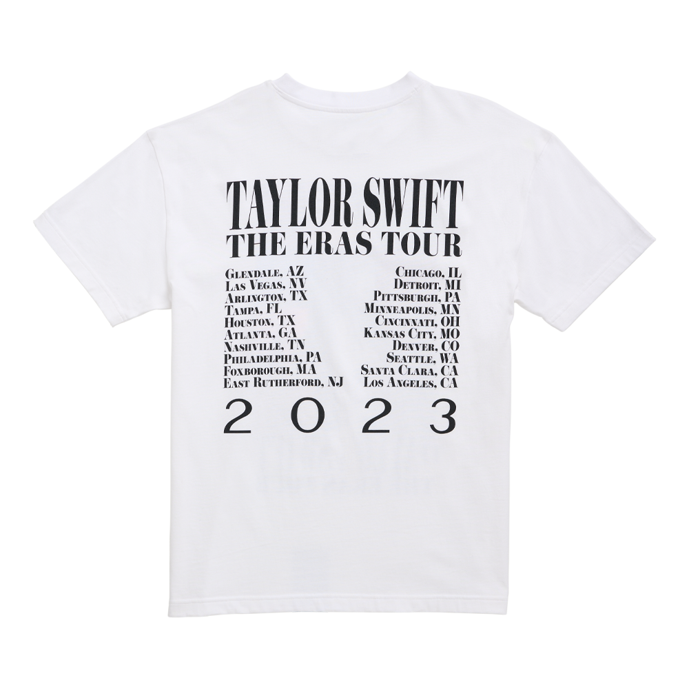Taylor Swift | The Eras Tour US Dates White T-Shirt Back